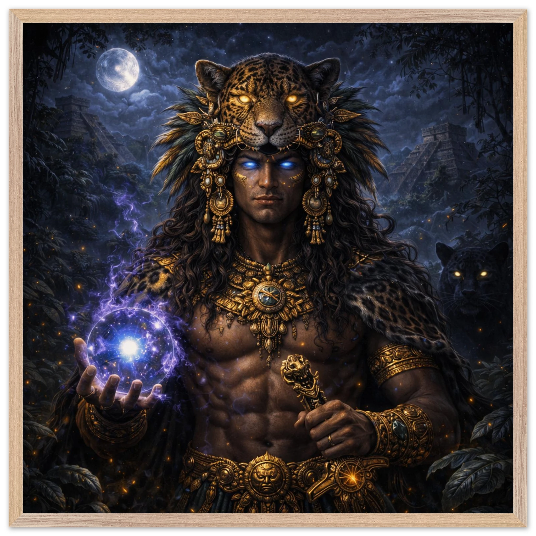 Xbalanque – Mythologie Fine Art Print mit Rahmen | babasan