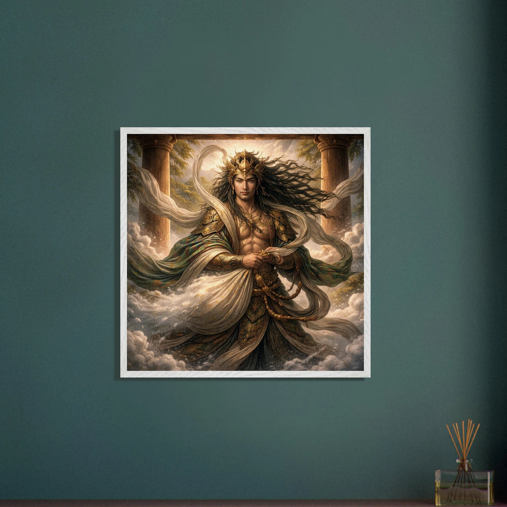 Fūjin – Mythologie Fine Art Print mit Rahmen | babasan
