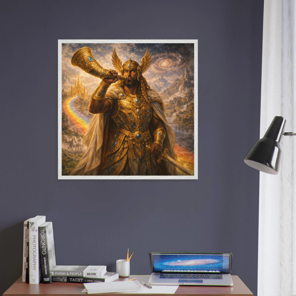 Heimdall – Mythologie Fine Art Print mit Rahmen | babasan
