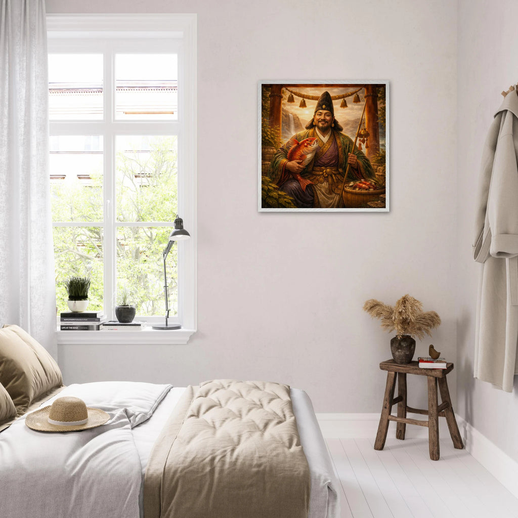 Ebisu – Mythologie Fine Art Print mit Rahmen | babasan