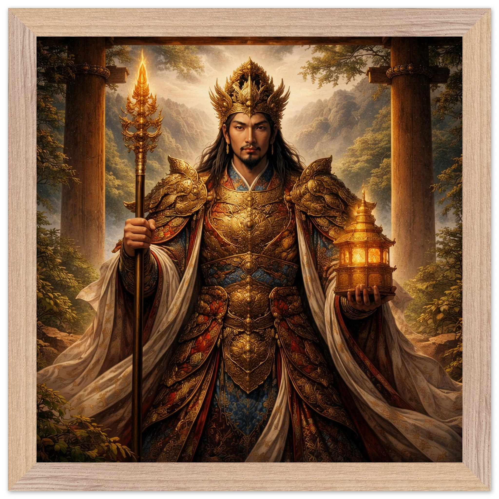 Bishamonten – Mythologie Fine Art Print mit Rahmen | babasan