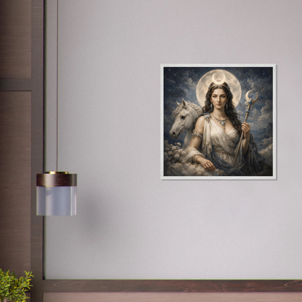 Luna – Mythologie Fine Art Print mit Rahmen | babasan