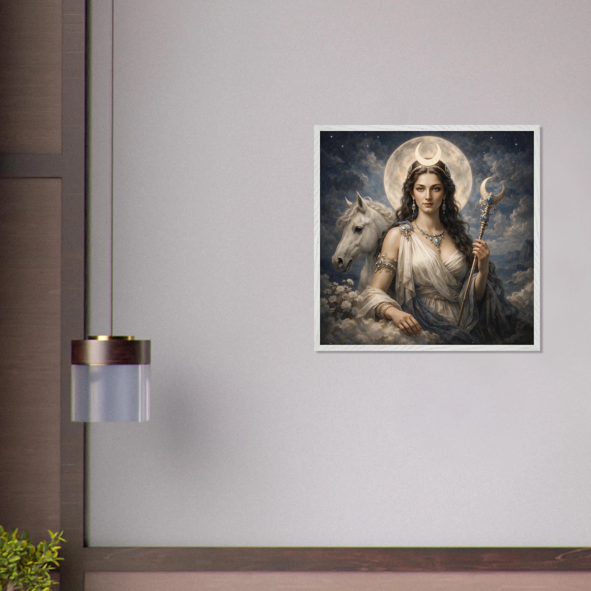 Luna – Mythologie Fine Art Print mit Rahmen | babasan