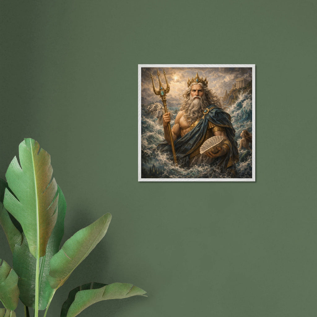 Neptun – Mythologie Fine Art Print mit Rahmen | babasan