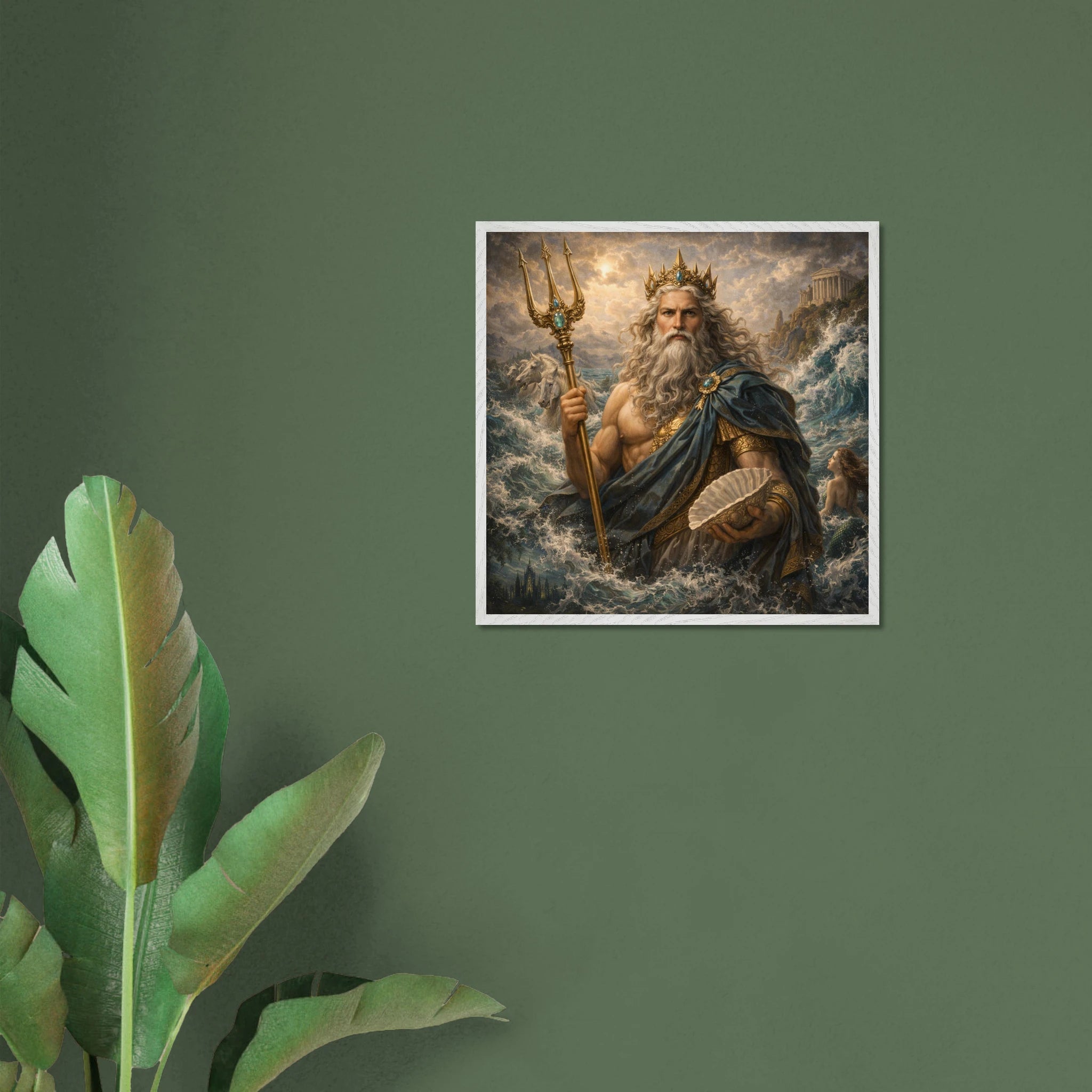Neptun – Mythologie Fine Art Print mit Rahmen | babasan