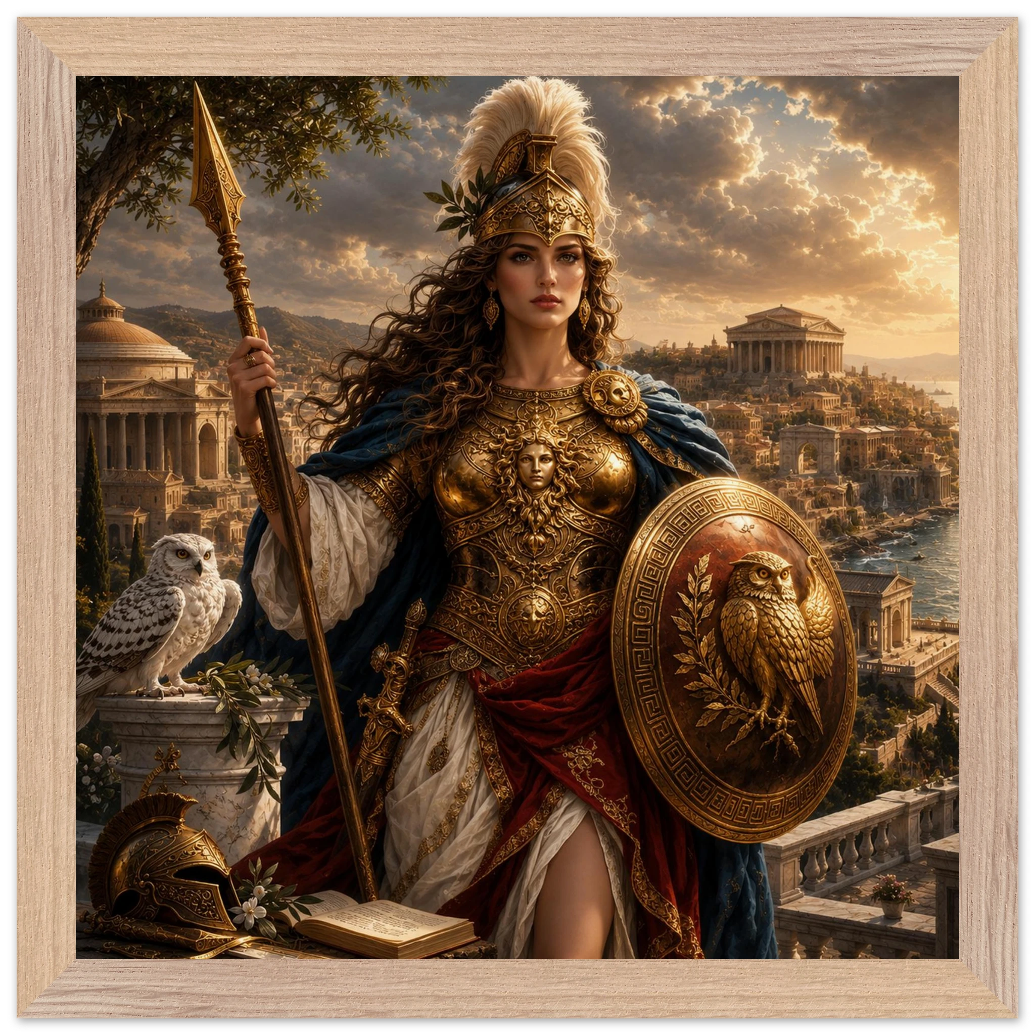 Minerva – Mythologie Fine Art Print mit Rahmen | babasan