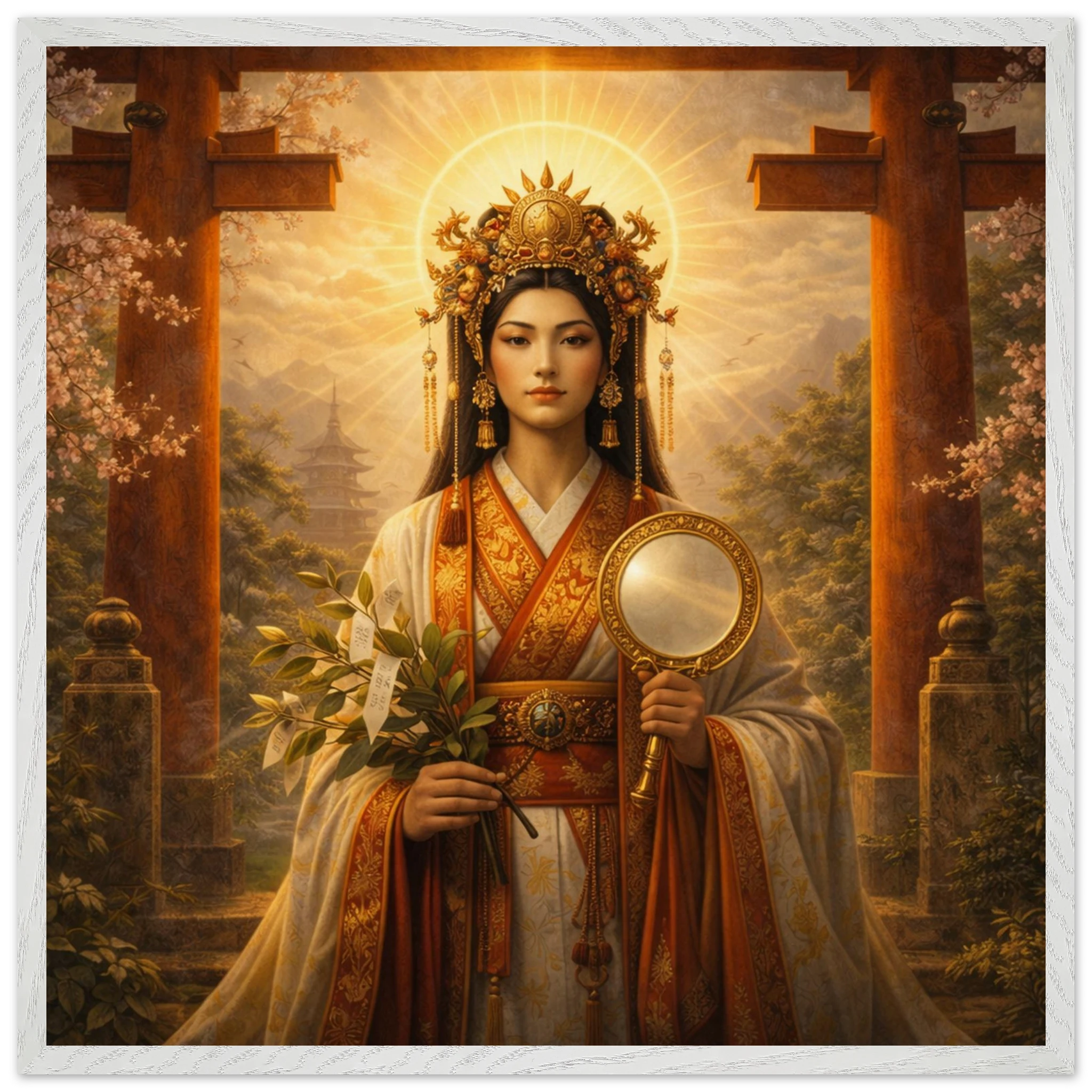 Amaterasu – Mythologie Fine Art Print mit Rahmen | babasan