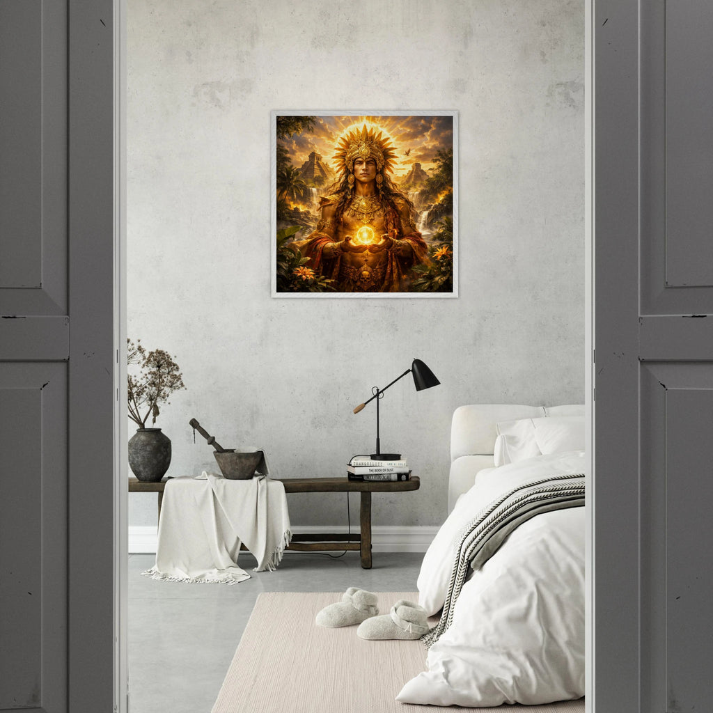 Kinich Ahau – Mythologie Fine Art Print mit Rahmen | babasan