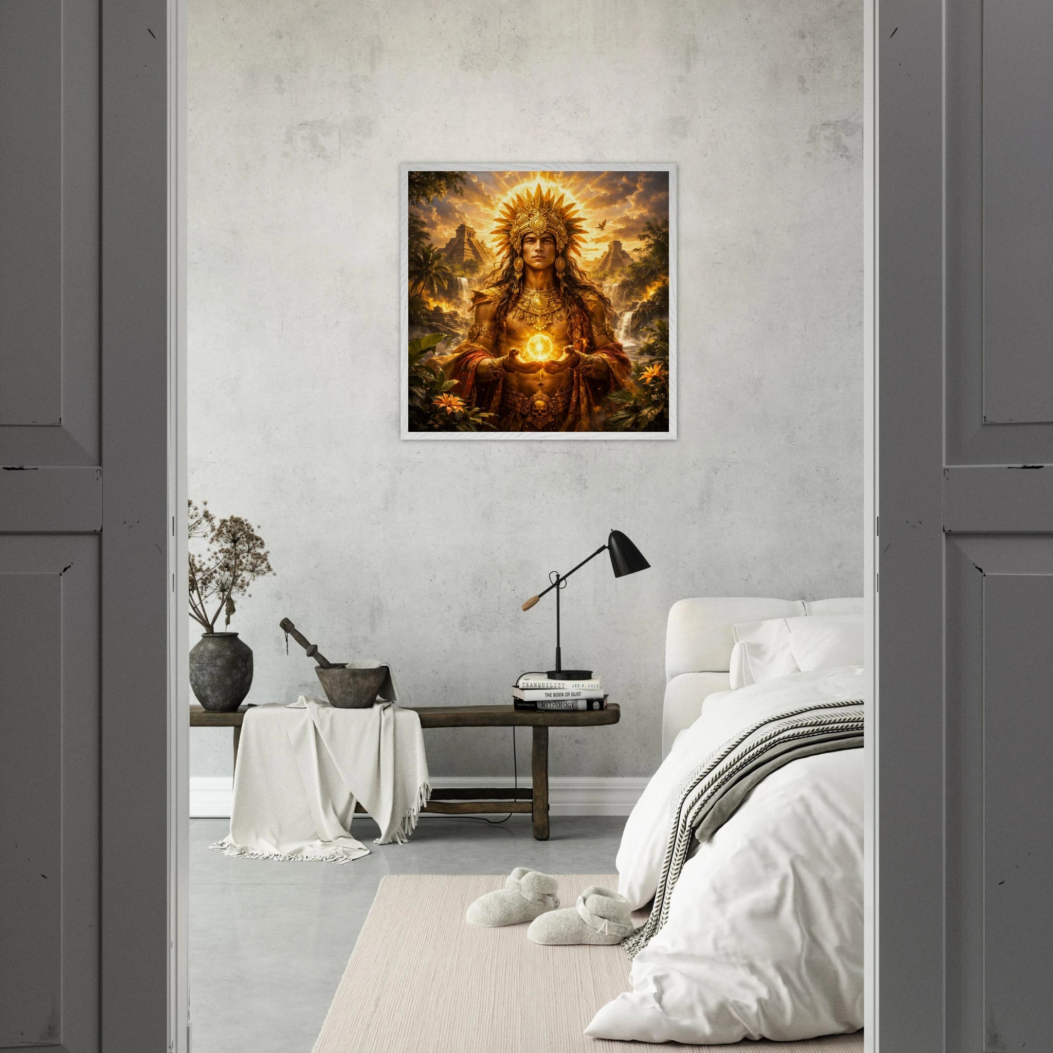 Kinich Ahau – Mythologie Fine Art Print mit Rahmen | babasan