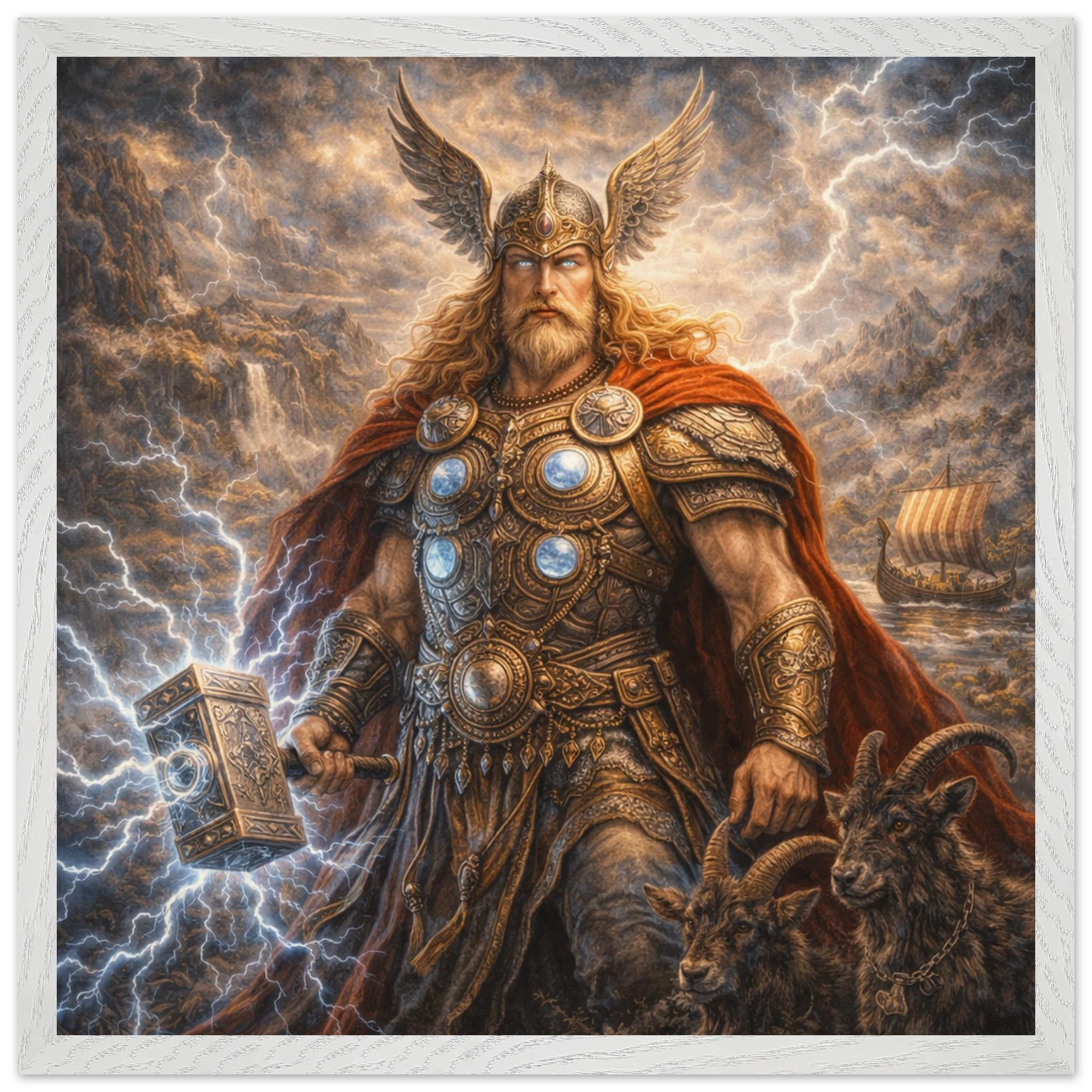 Thor – Mythologie Fine Art Print mit Rahmen | babasan