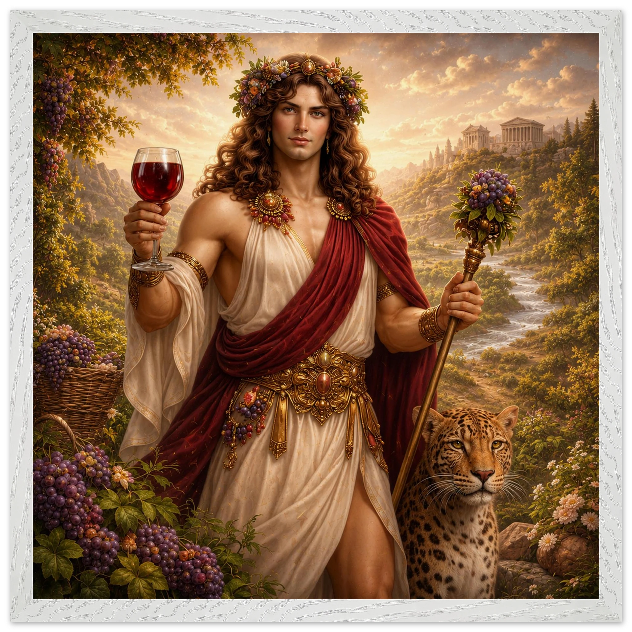 Dionysos – Mythologie Fine Art Print mit Rahmen | babasan