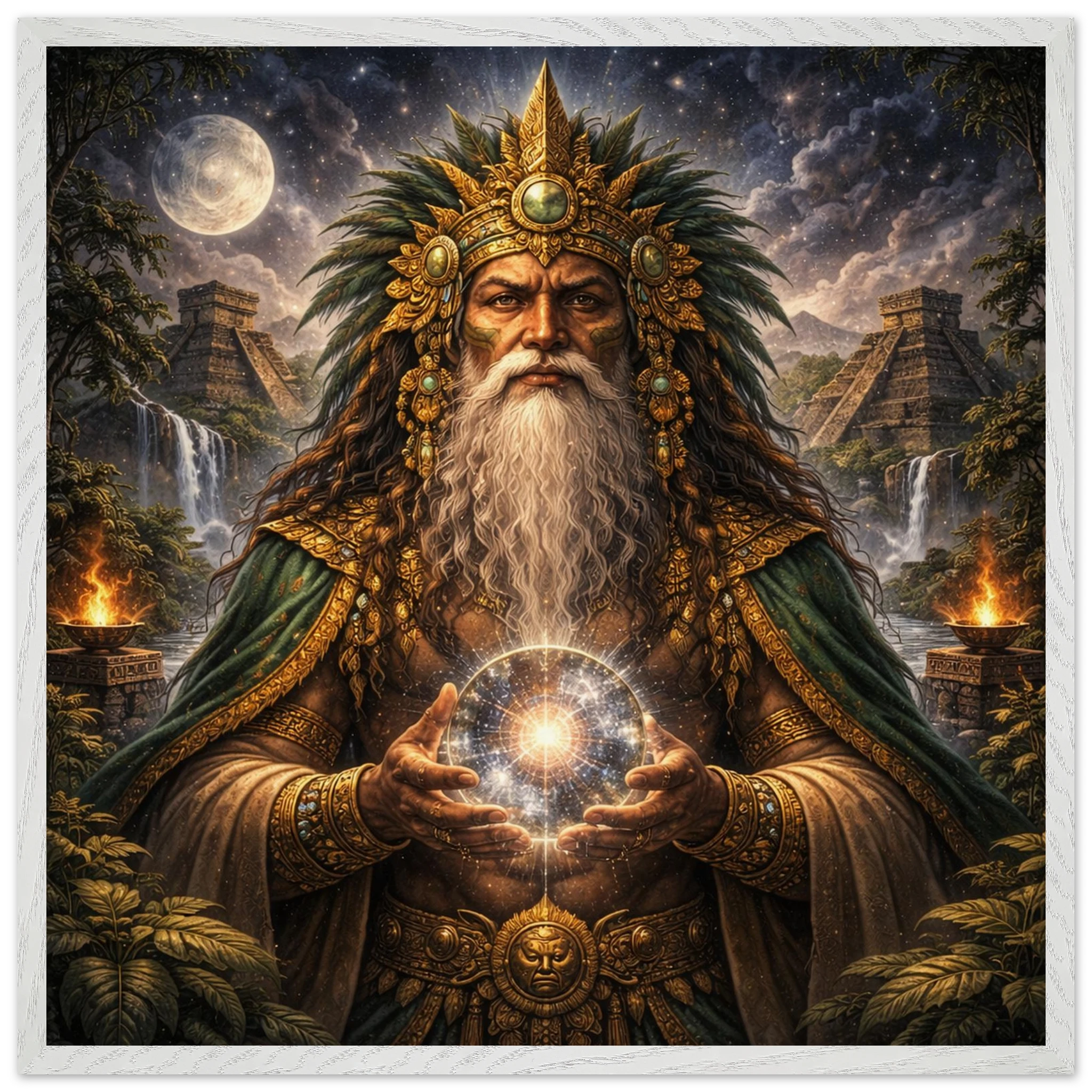 Itzamna – Mythologie Fine Art Print mit Rahmen | babasan