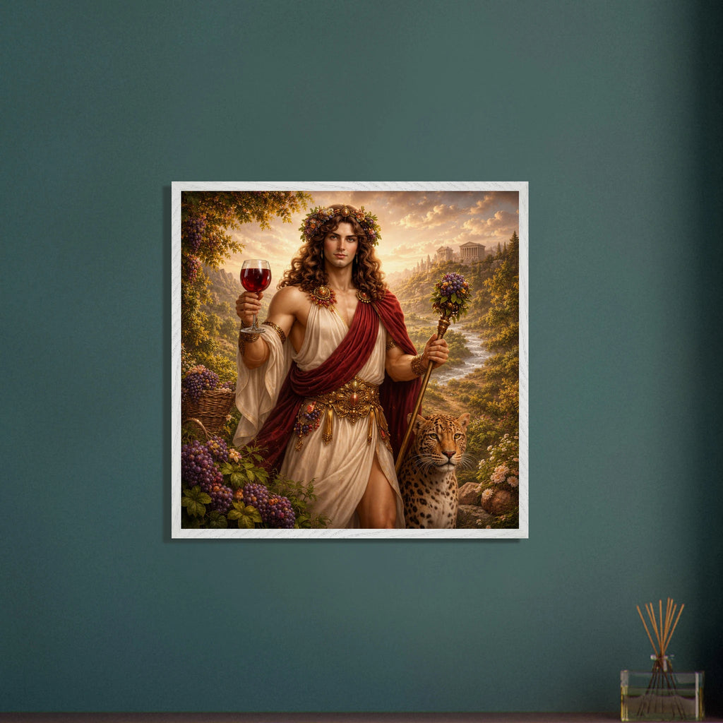 Dionysos – Mythologie Fine Art Print mit Rahmen | babasan