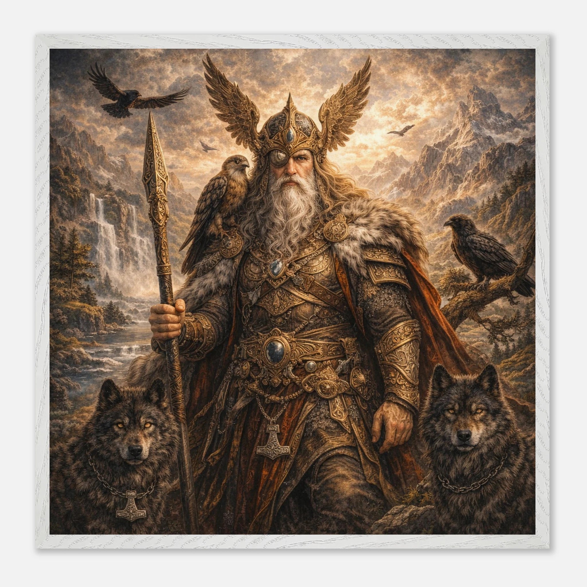 Odin – Mythologie Fine Art Print mit Rahmen | babasan