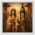 Izanagi Izanami – Mythologie Fine Art Print mit Rahmen | babasan