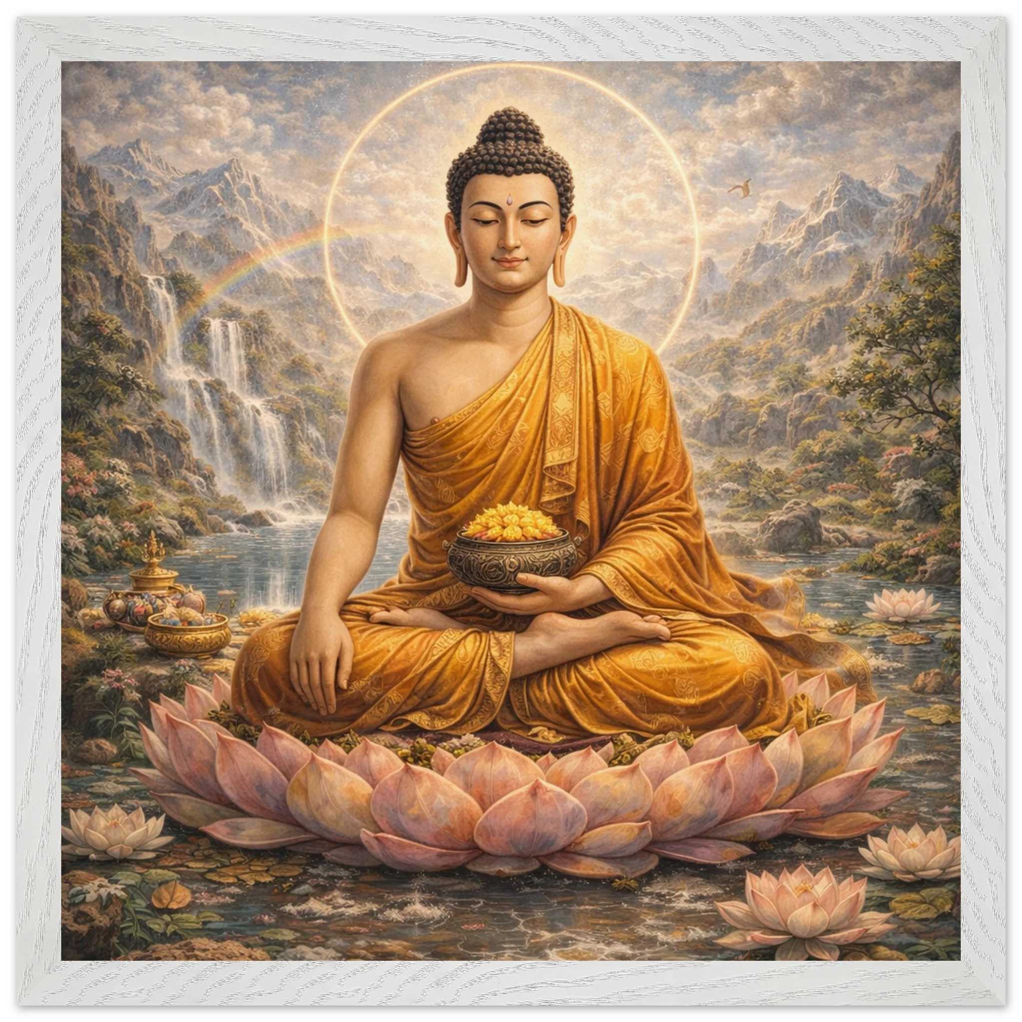 Shakyamuni Buddha – Mythologie Fine Art Print mit Rahmen | babasan
