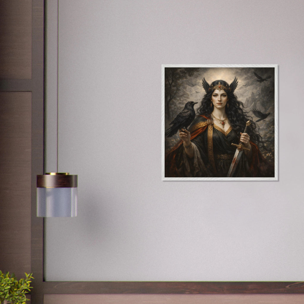 Morrigan – Mythologie Fine Art Print mit Rahmen | babasan