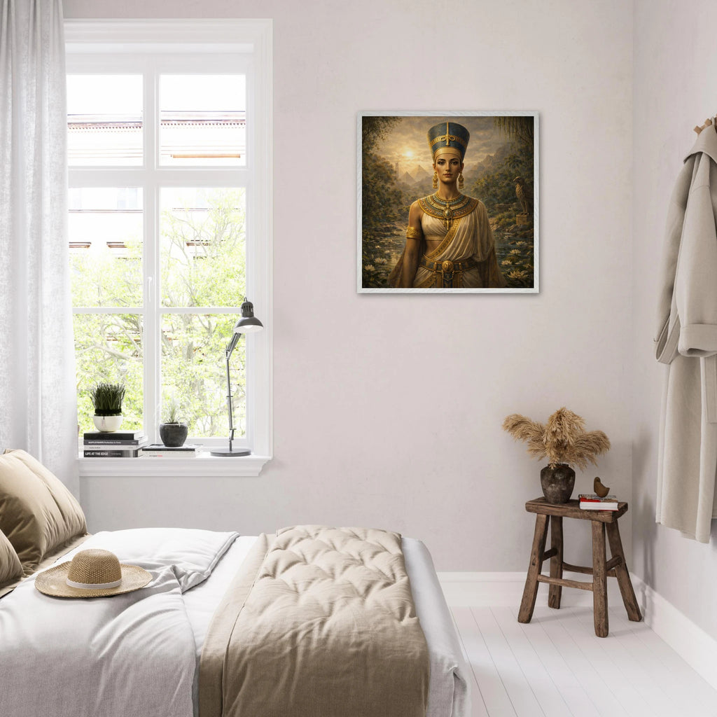 Nofretete – Mythologie Fine Art Print mit Rahmen | babasan
