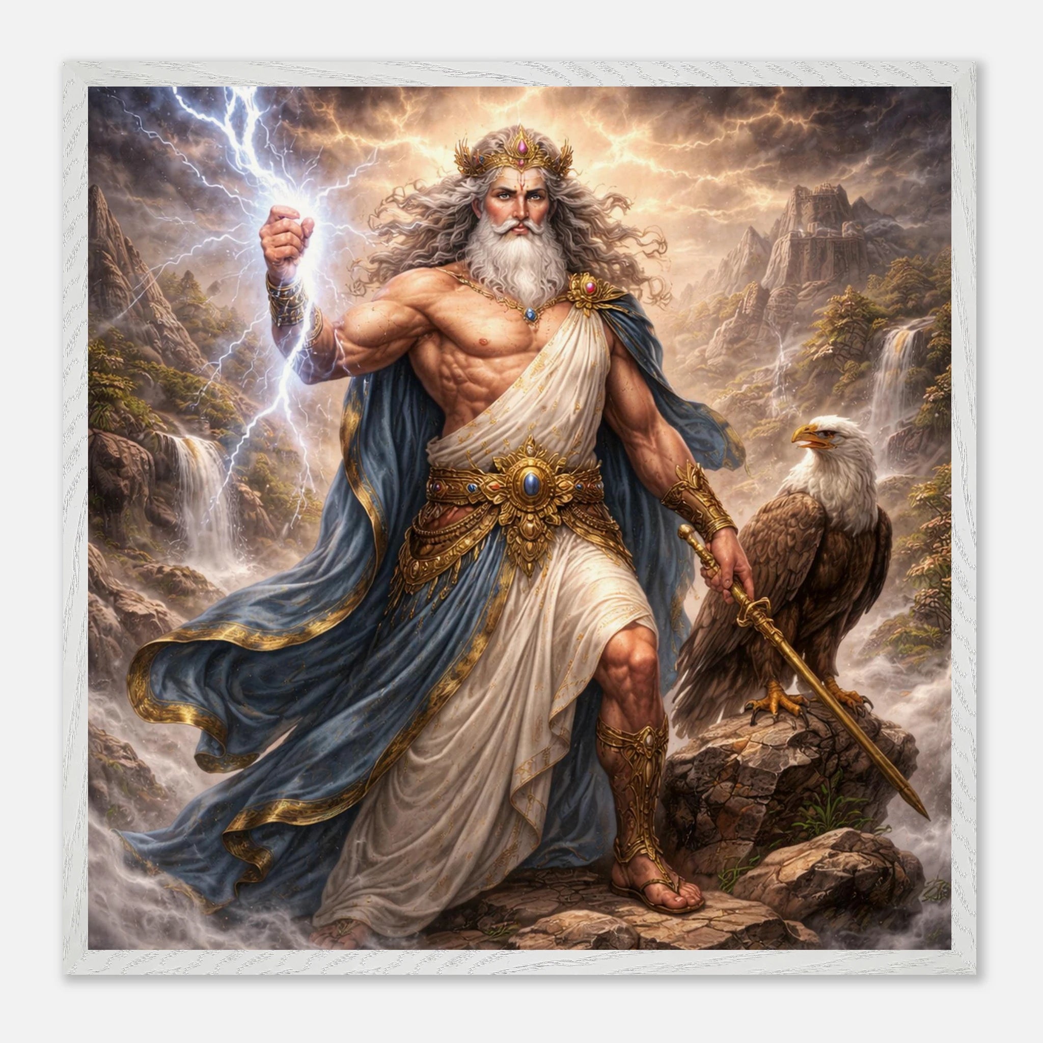 Zeus – Mythologie Fine Art Print mit Rahmen | babasan