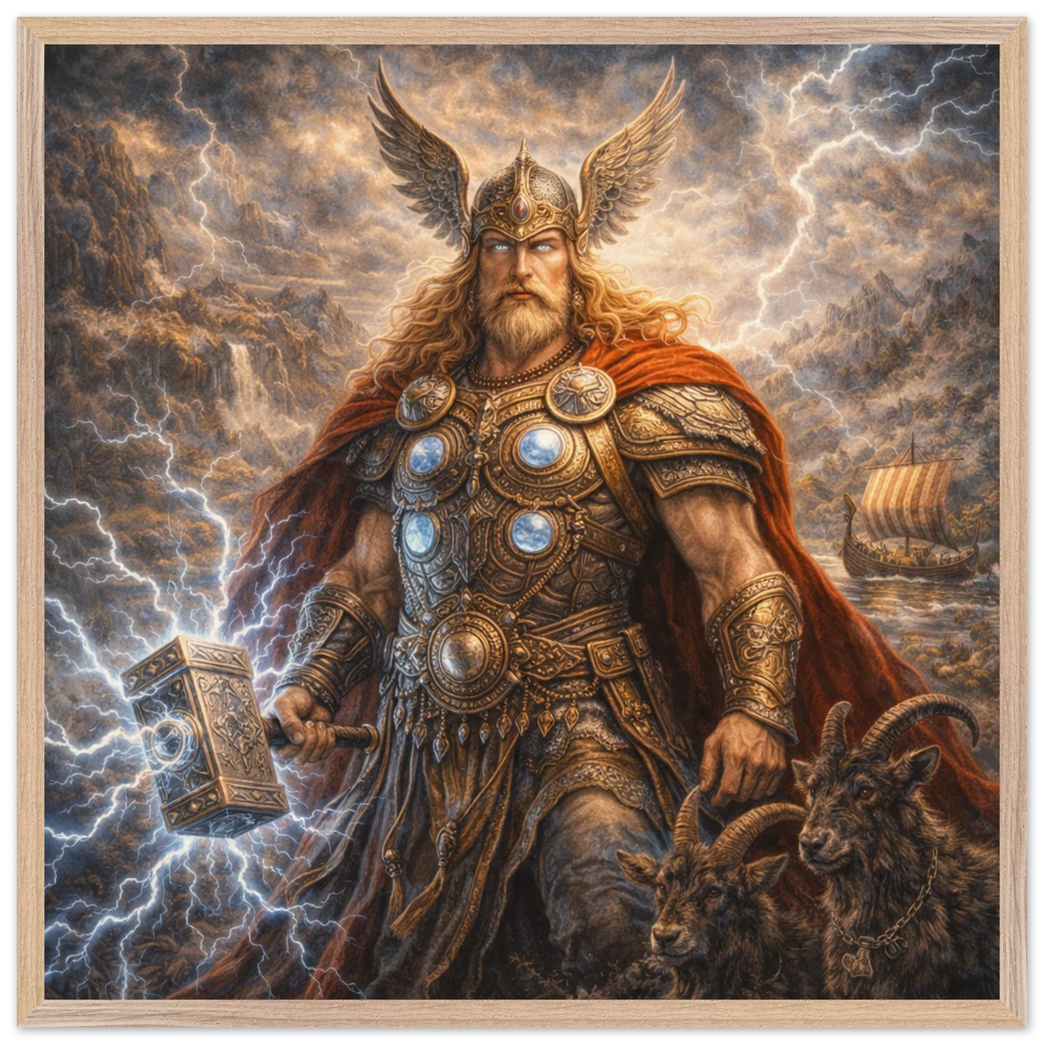 Thor – Mythologie Fine Art Print mit Rahmen | babasan