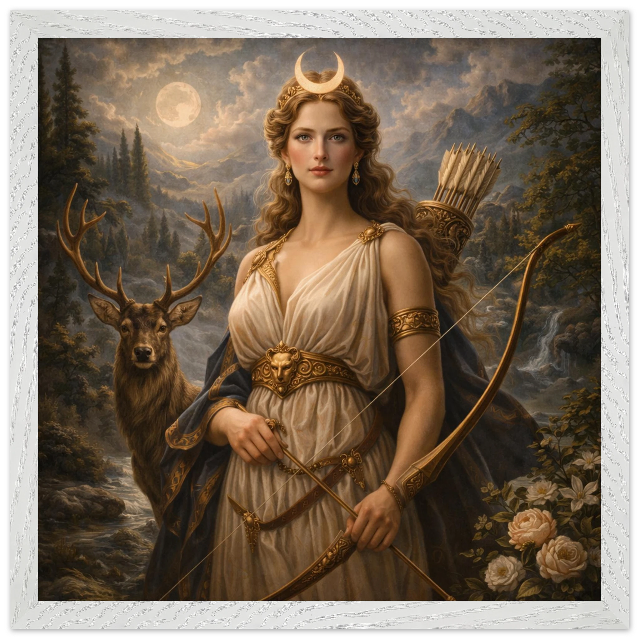 Diana – Mythologie Fine Art Print mit Rahmen | babasan
