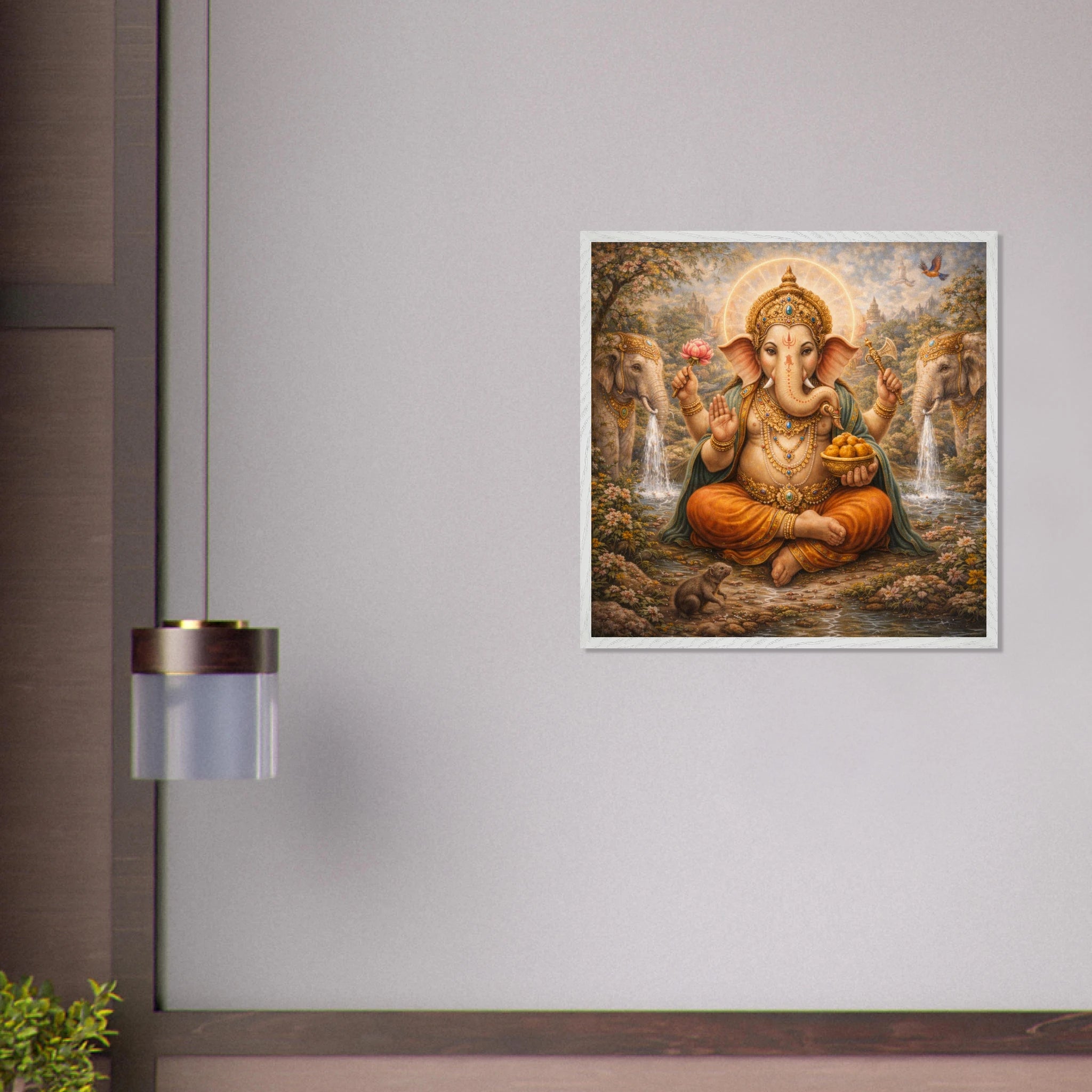 Ganesha – Mythologie Fine Art Print mit Rahmen | babasan
