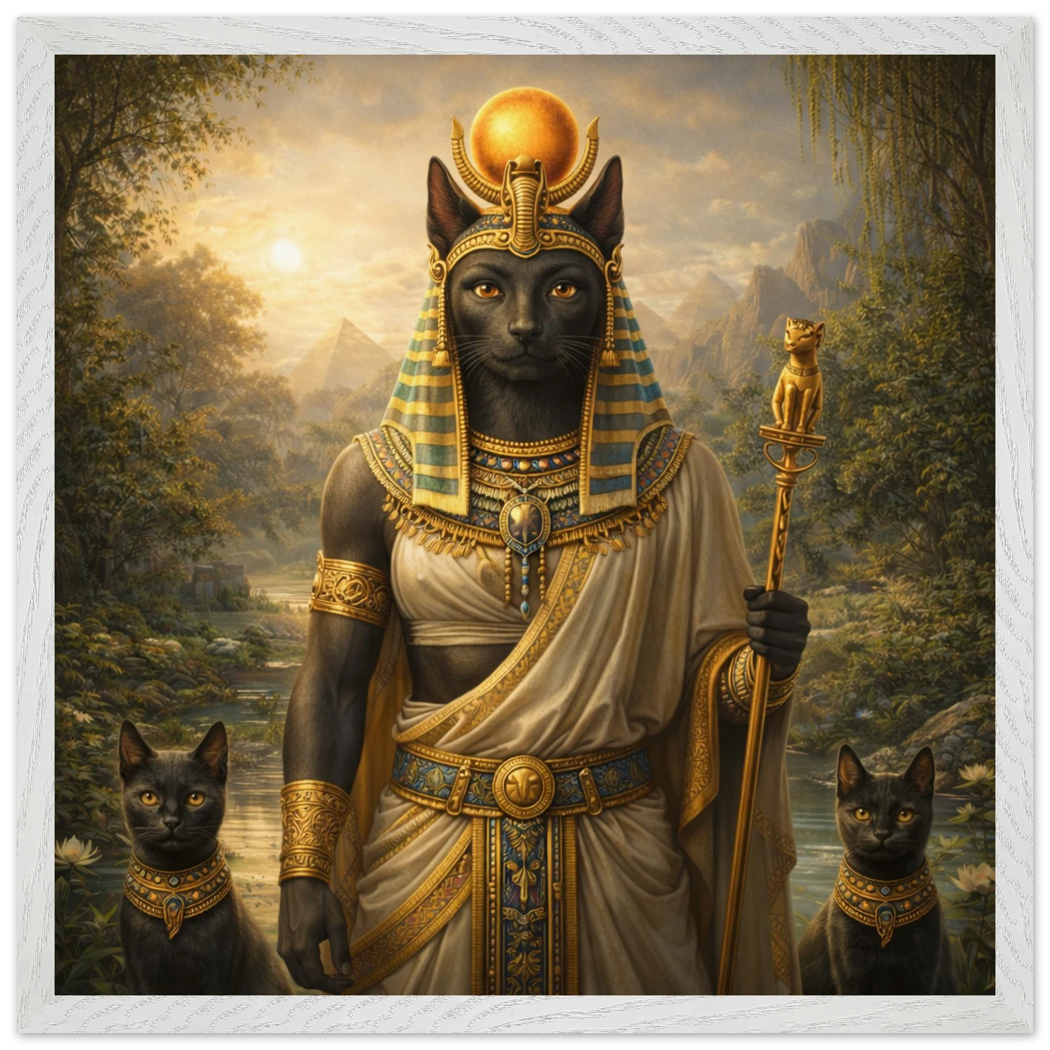 Bastet – Mythologie Fine Art Print mit Rahmen | babasan