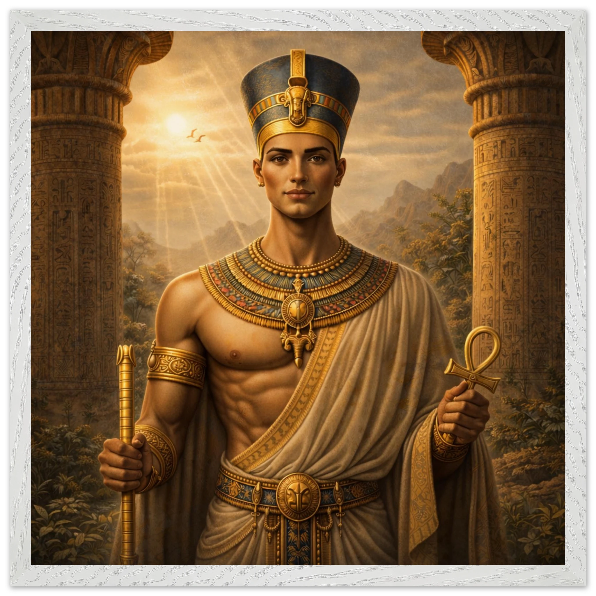 Echnaton – Mythologie Fine Art Print mit Rahmen | babasan