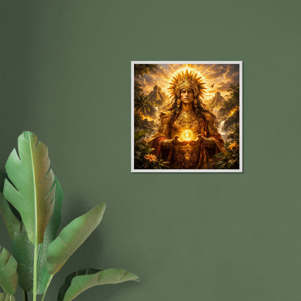 Kinich Ahau – Mythologie Fine Art Print mit Rahmen | babasan