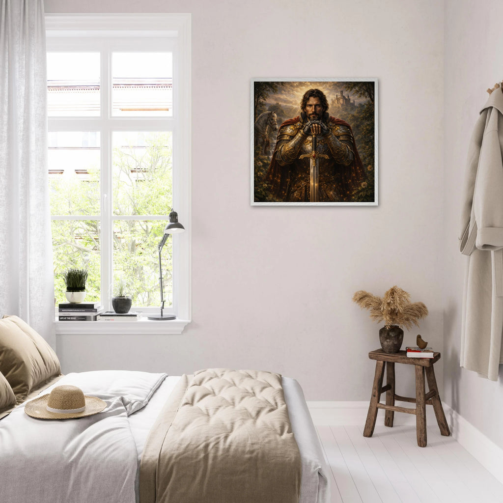 Lancelot – Mythologie Fine Art Print mit Rahmen | babasan