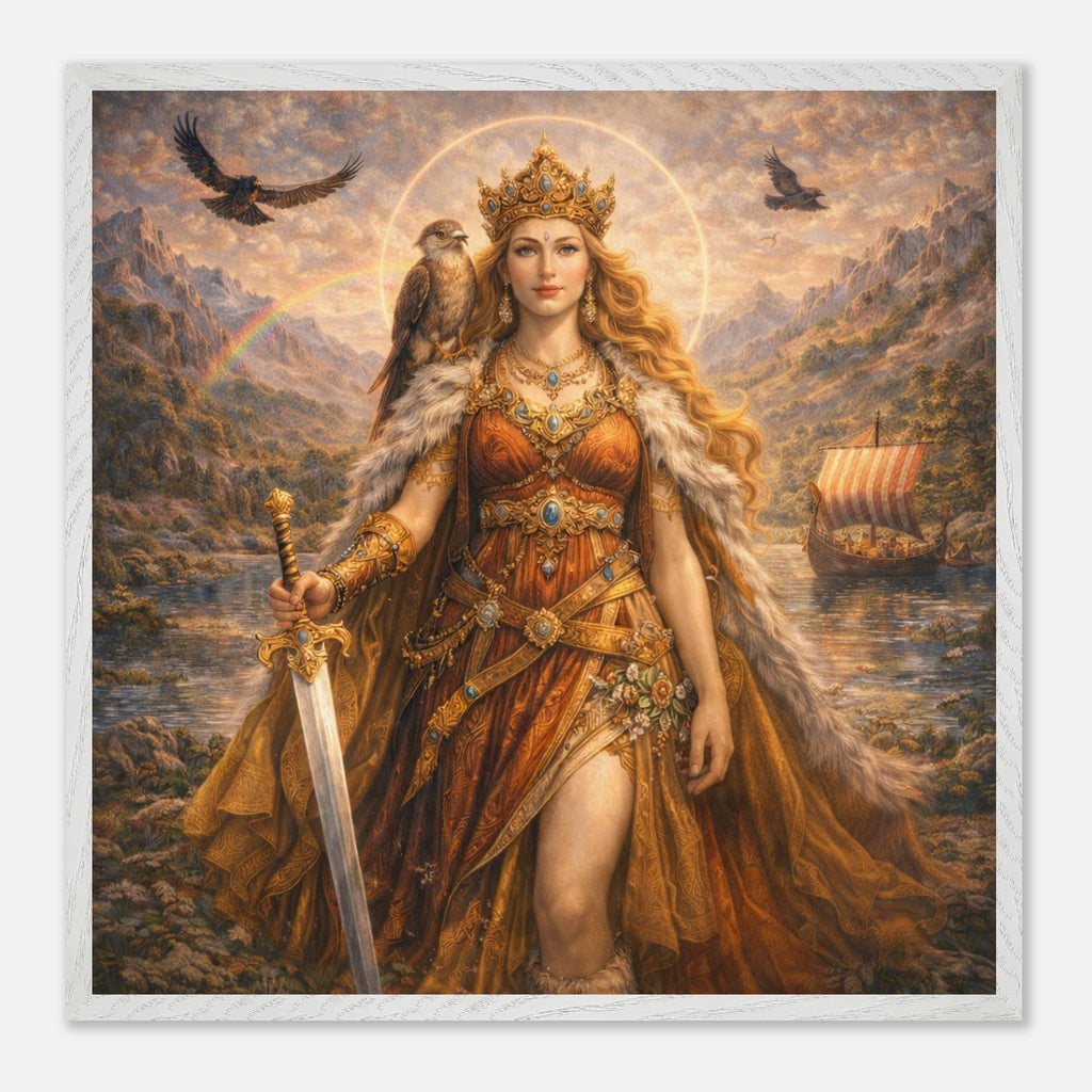 Freya – Mythologie Fine Art Print mit Rahmen | babasan