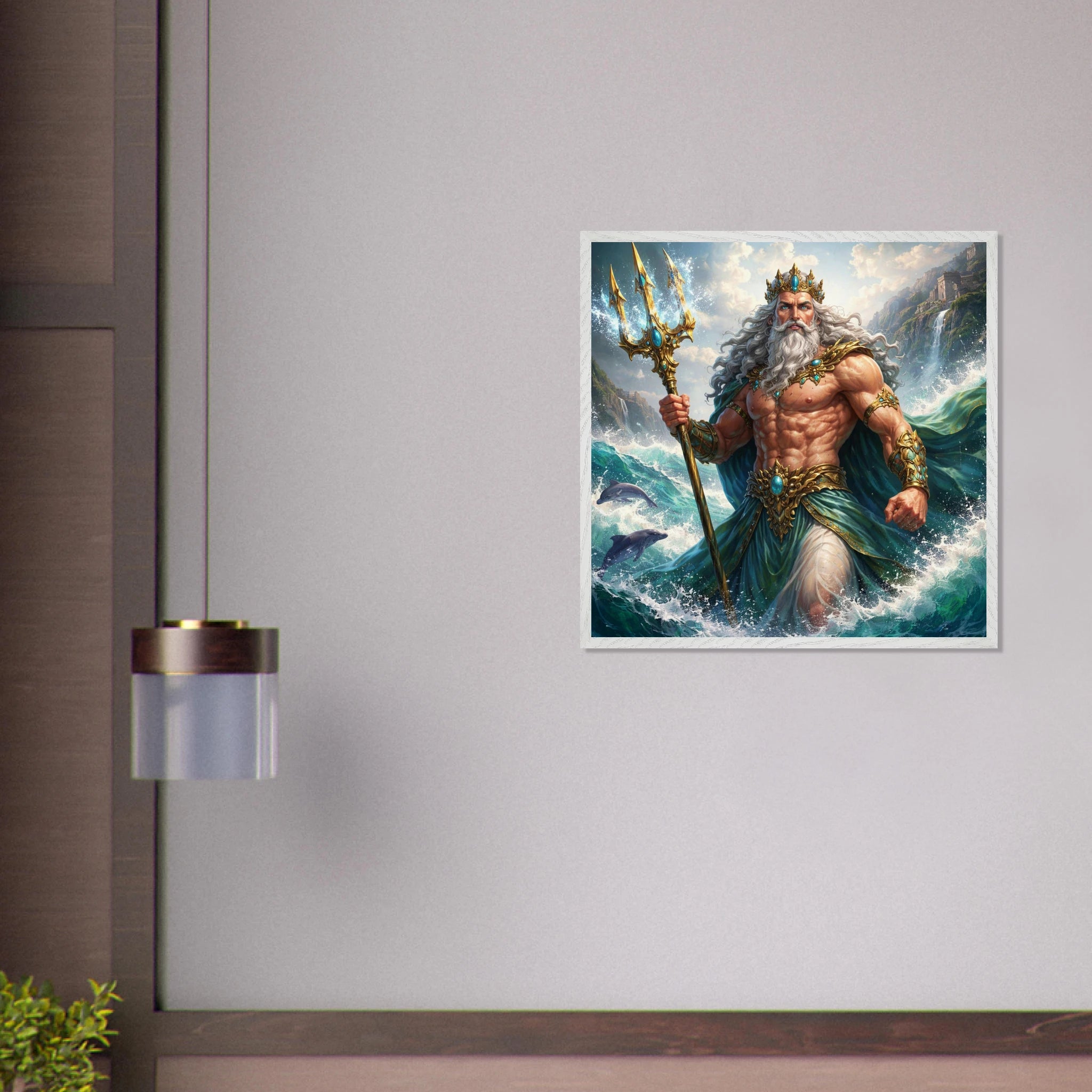Poseidon – Mythologie Fine Art Print mit Rahmen | babasan
