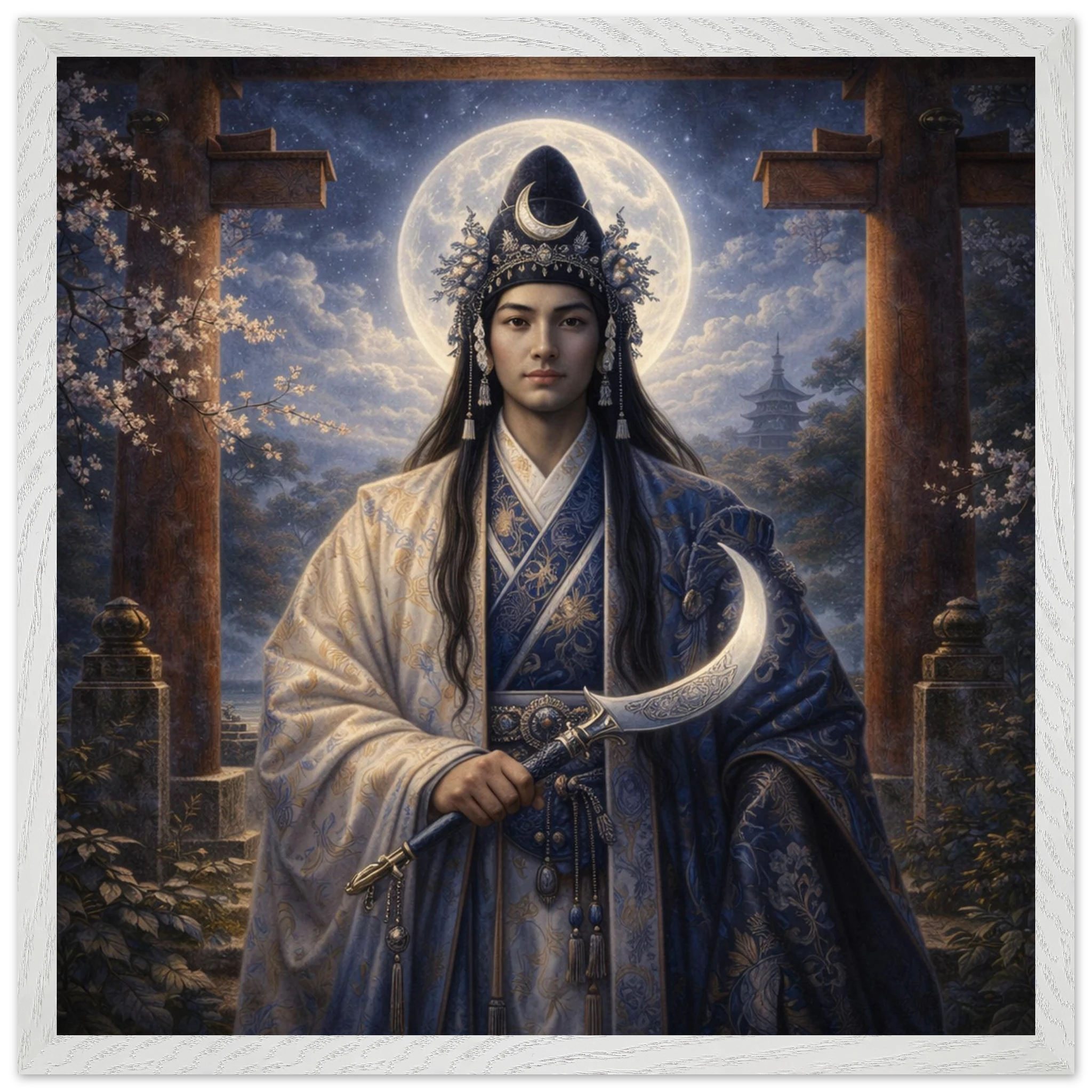Tsukiyomi – Mythologie Fine Art Print mit Rahmen | babasan