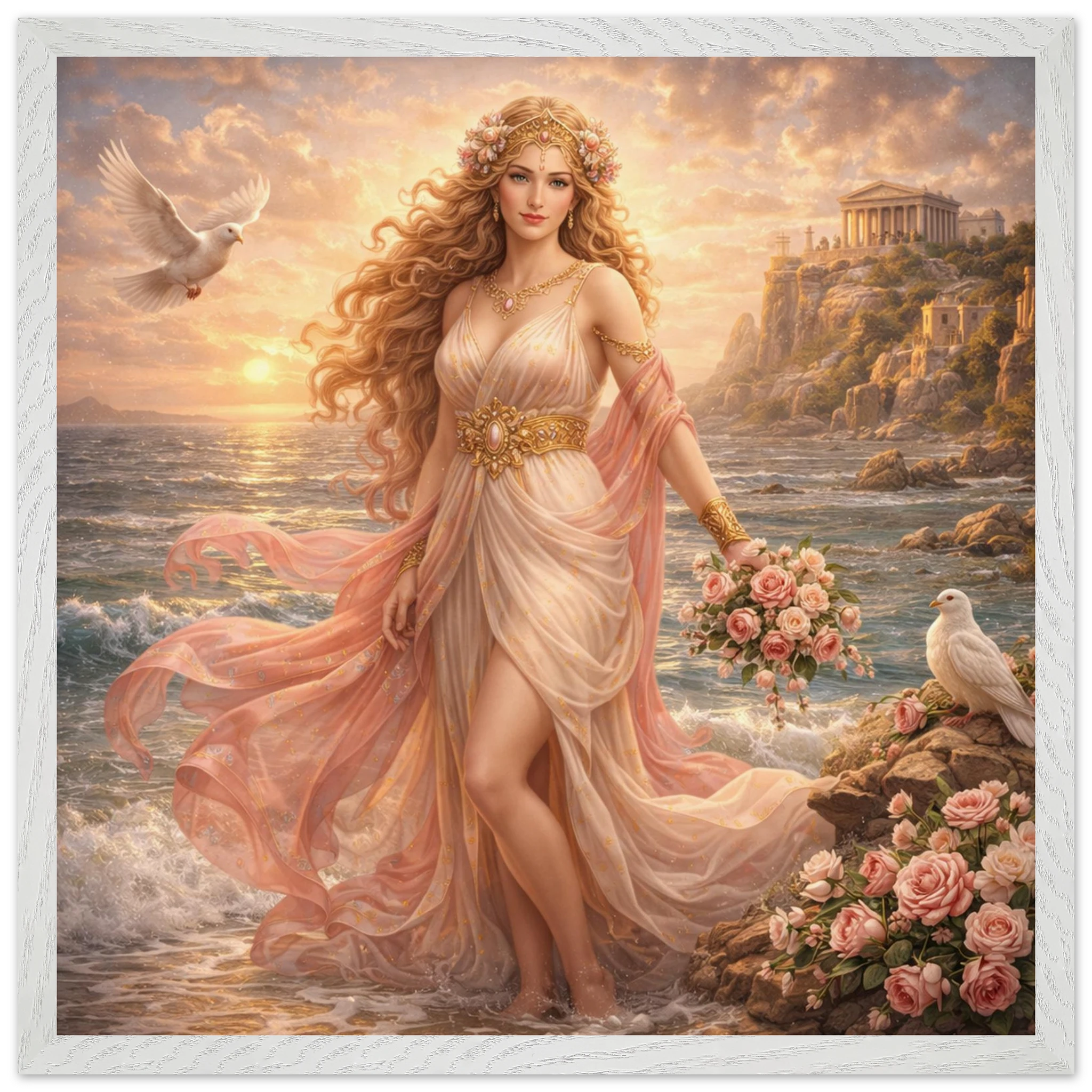 Aphrodite – Mythologie Fine Art Print mit Rahmen | babasan