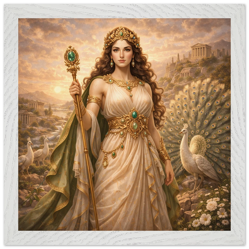 Hera – Mythologie Fine Art Print mit Rahmen | babasan