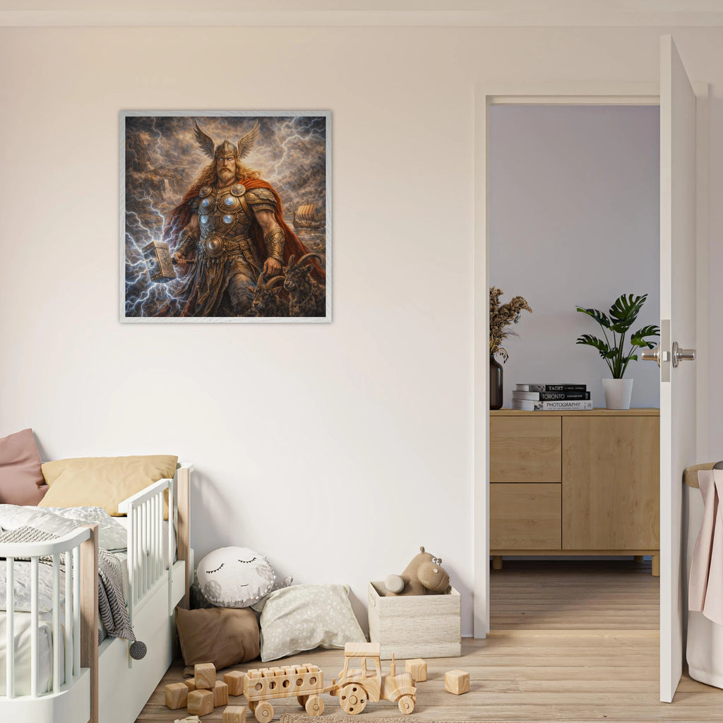 Thor – Mythologie Fine Art Print mit Rahmen | babasan