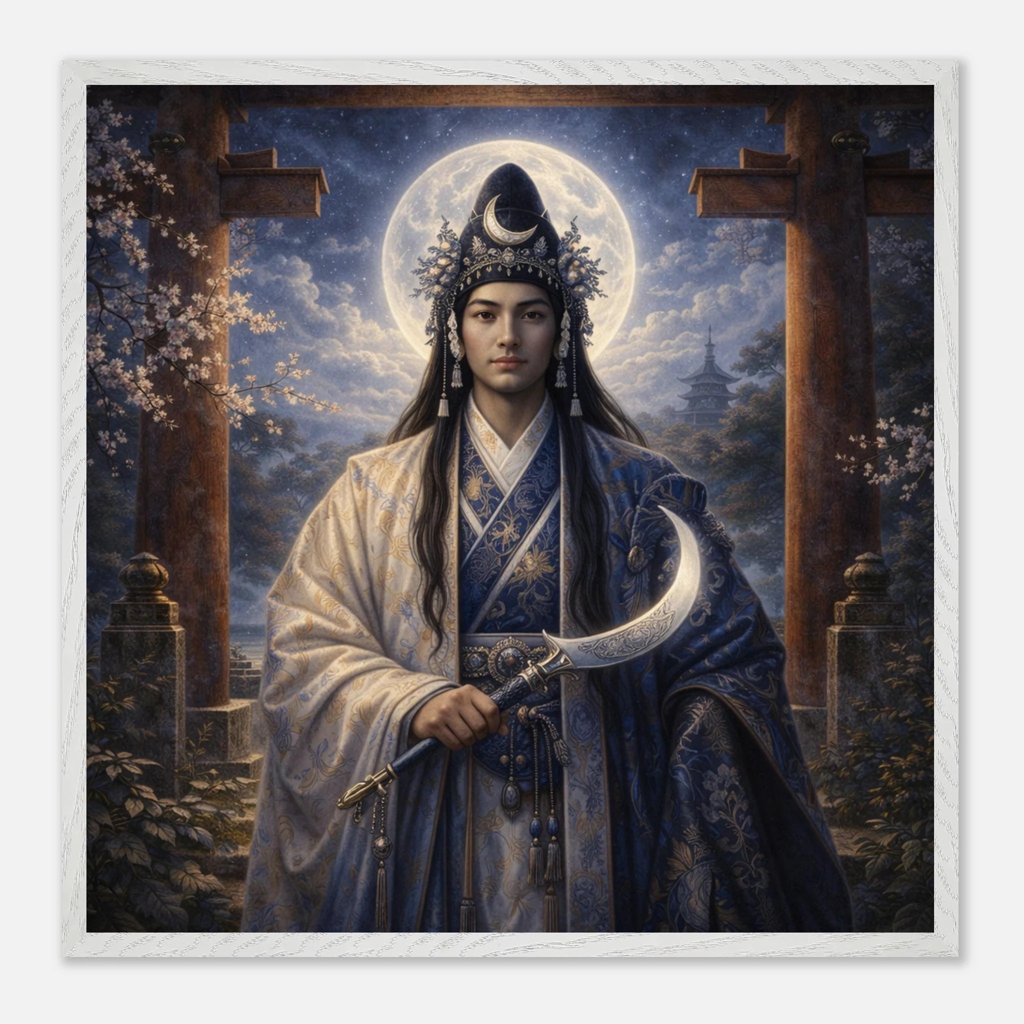 Tsukiyomi – Mythologie Fine Art Print mit Rahmen | babasan