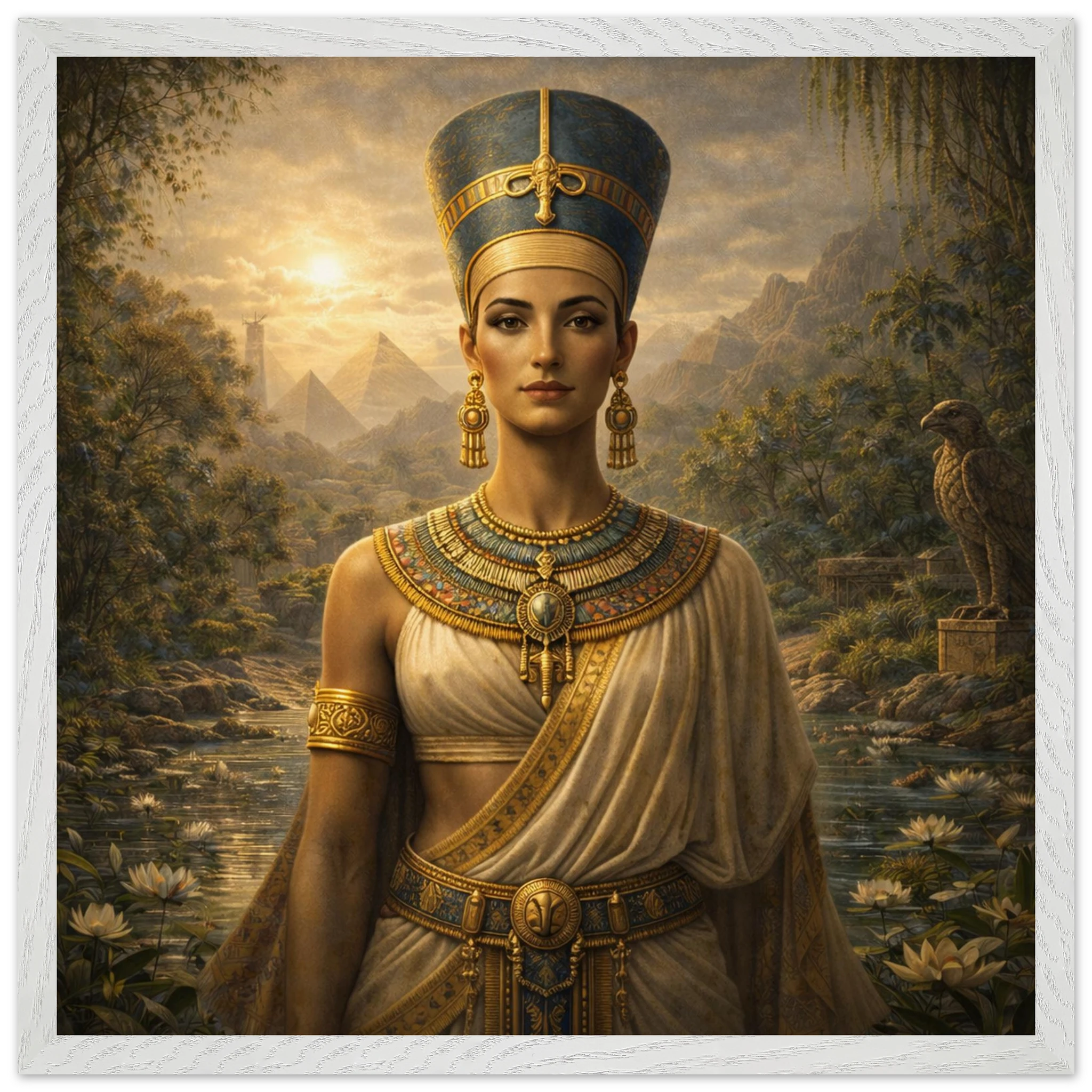 Nofretete – Mythologie Fine Art Print mit Rahmen | babasan