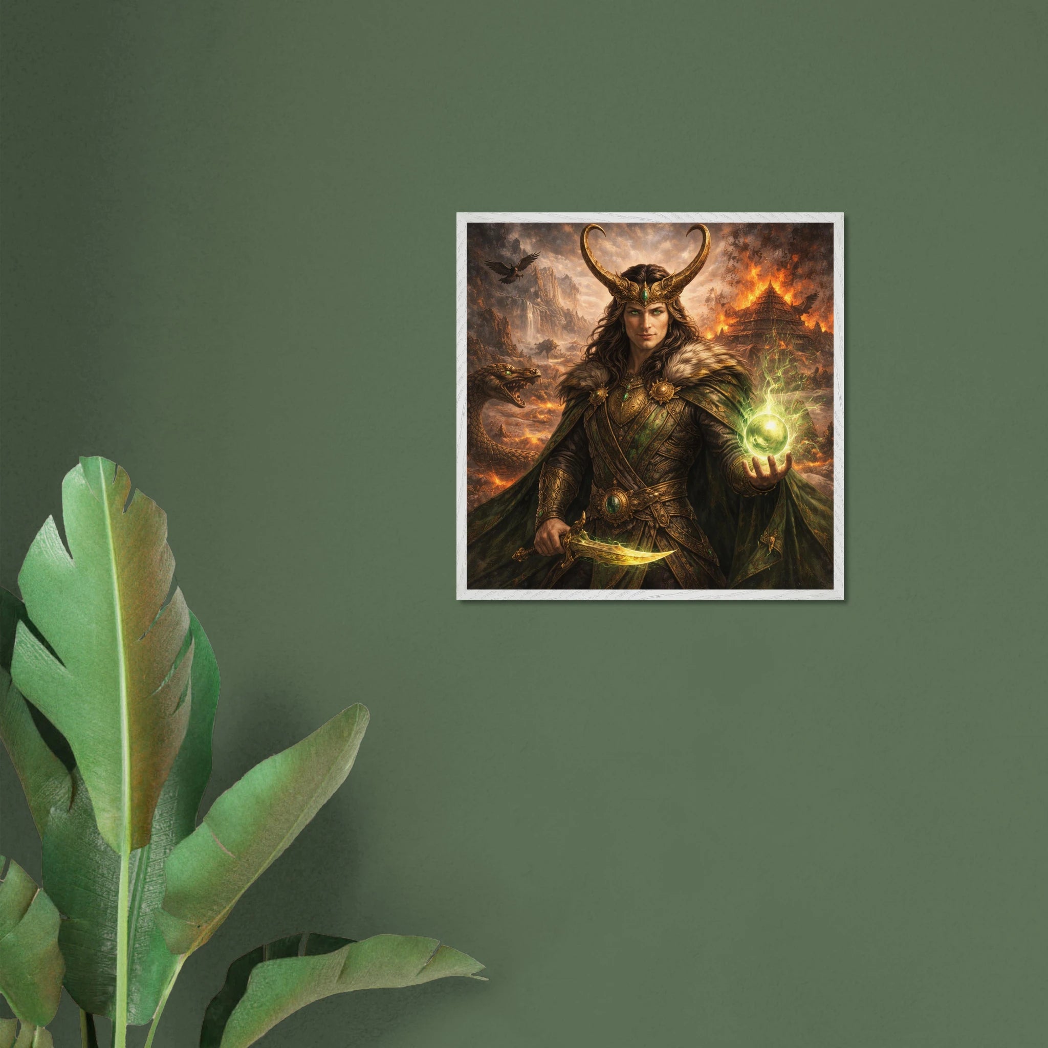 Loki – Mythologie Fine Art Print mit Rahmen | babasan