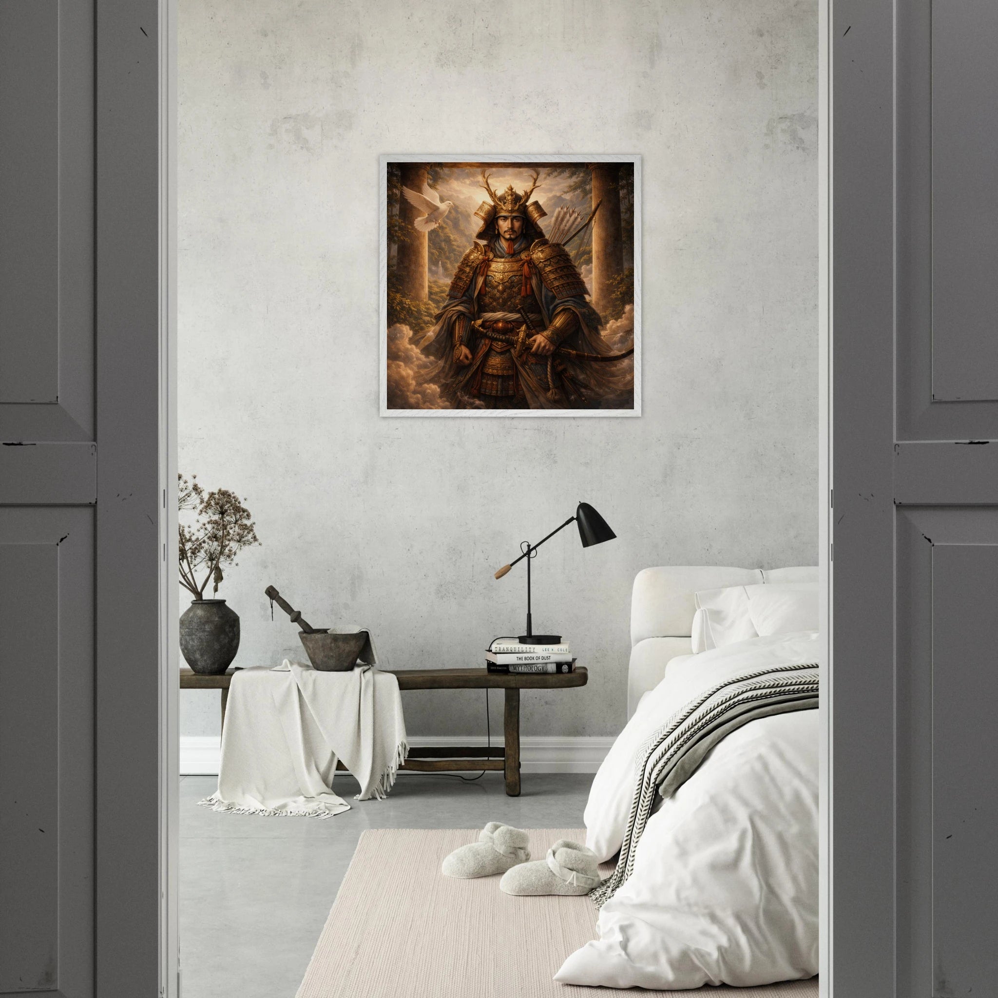 Hachiman – Mythologie Fine Art Print mit Rahmen | babasan