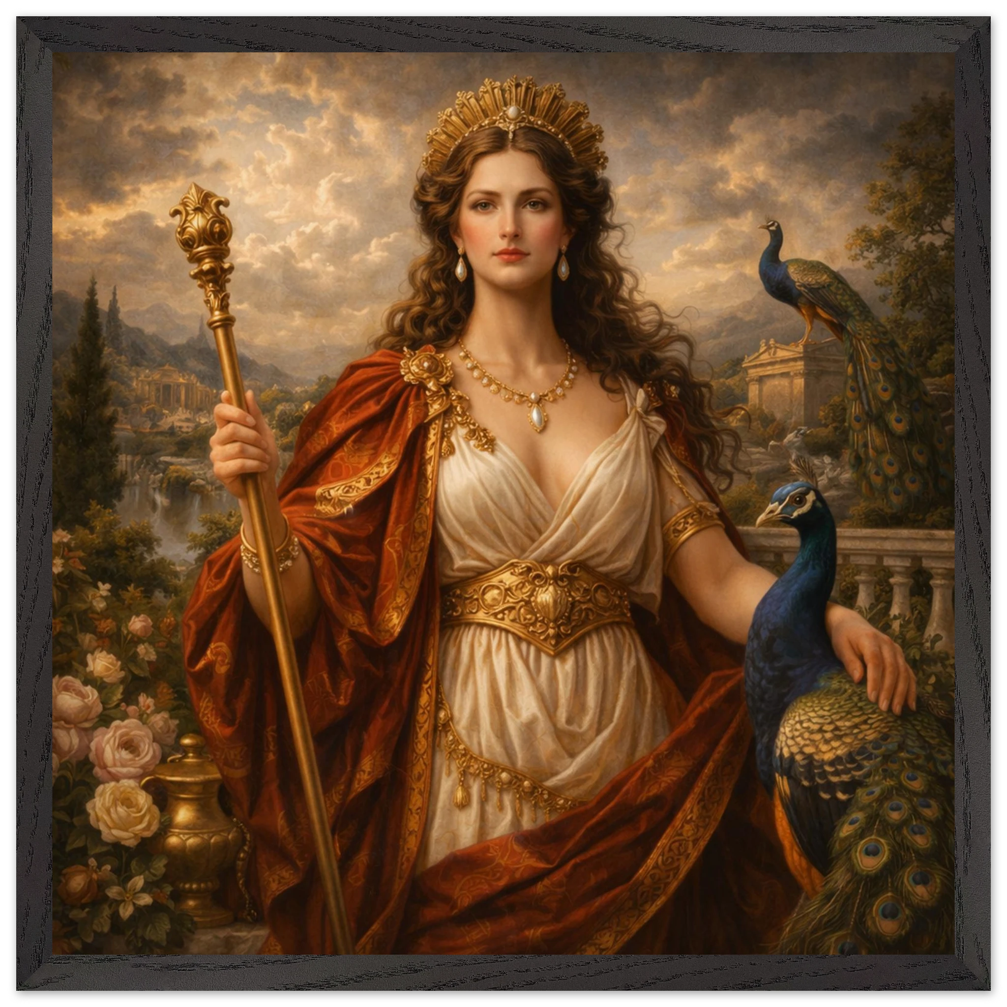 Juno – Mythologie Fine Art Print mit Rahmen | babasan