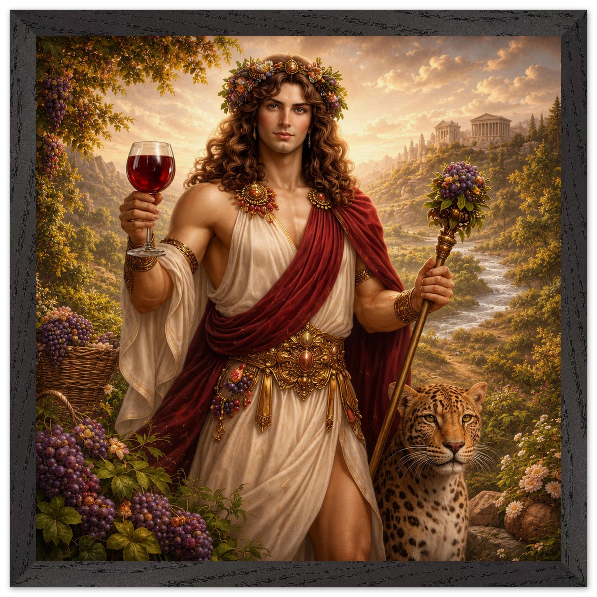 Dionysos – Mythologie Fine Art Print mit Rahmen | babasan