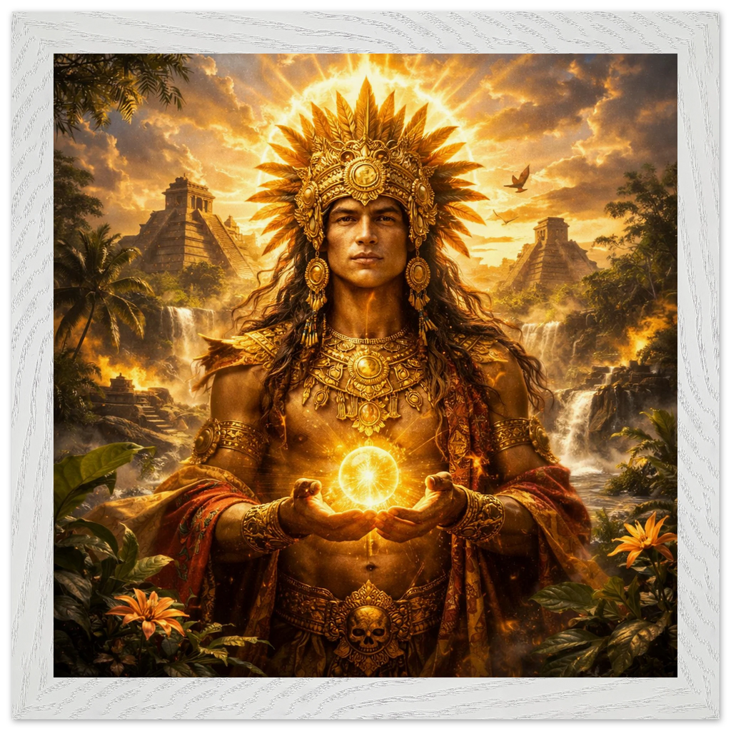 Kinich Ahau – Mythologie Fine Art Print mit Rahmen | babasan