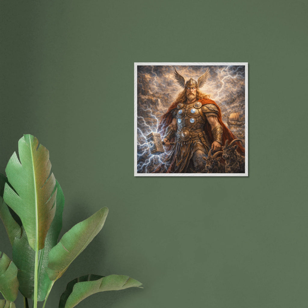 Thor – Mythologie Fine Art Print mit Rahmen | babasan