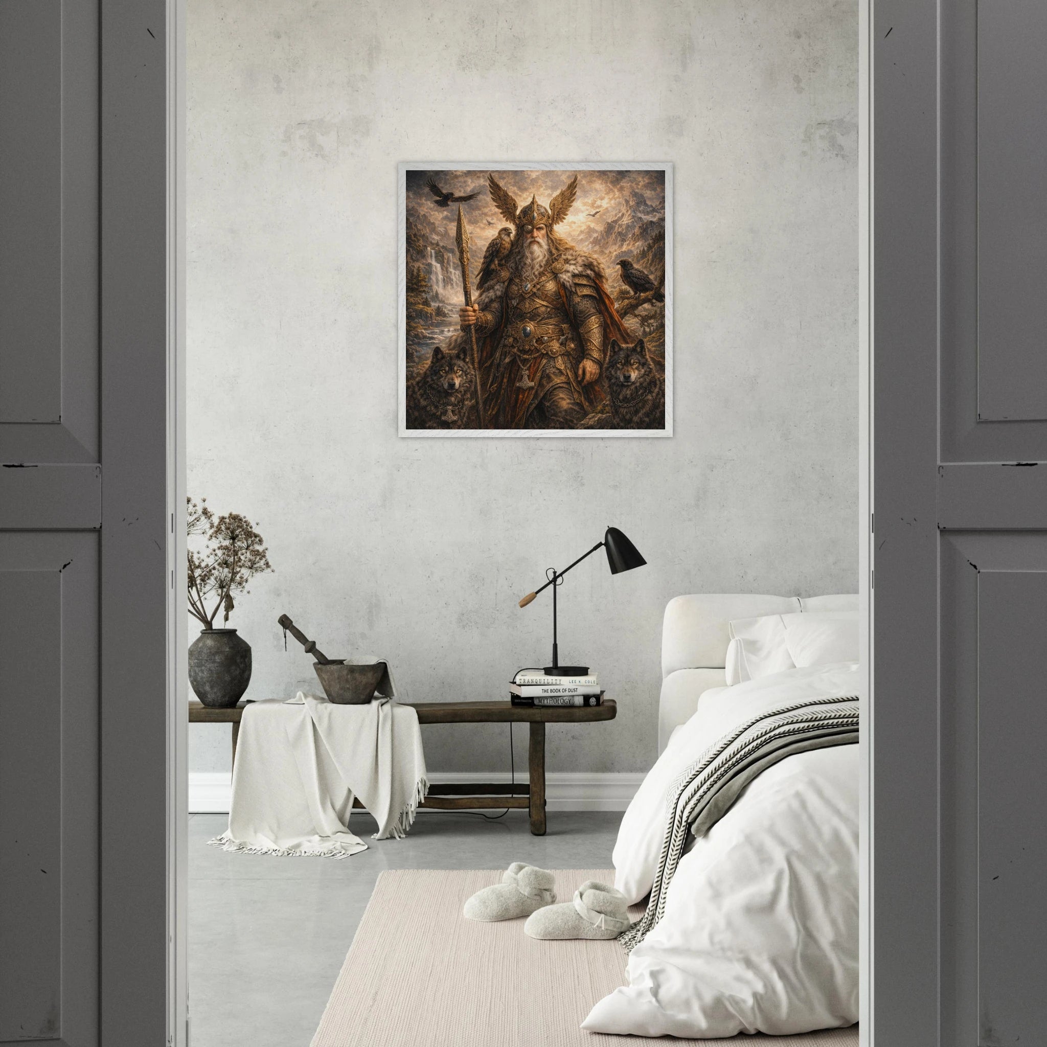 Odin – Mythologie Fine Art Print mit Rahmen | babasan