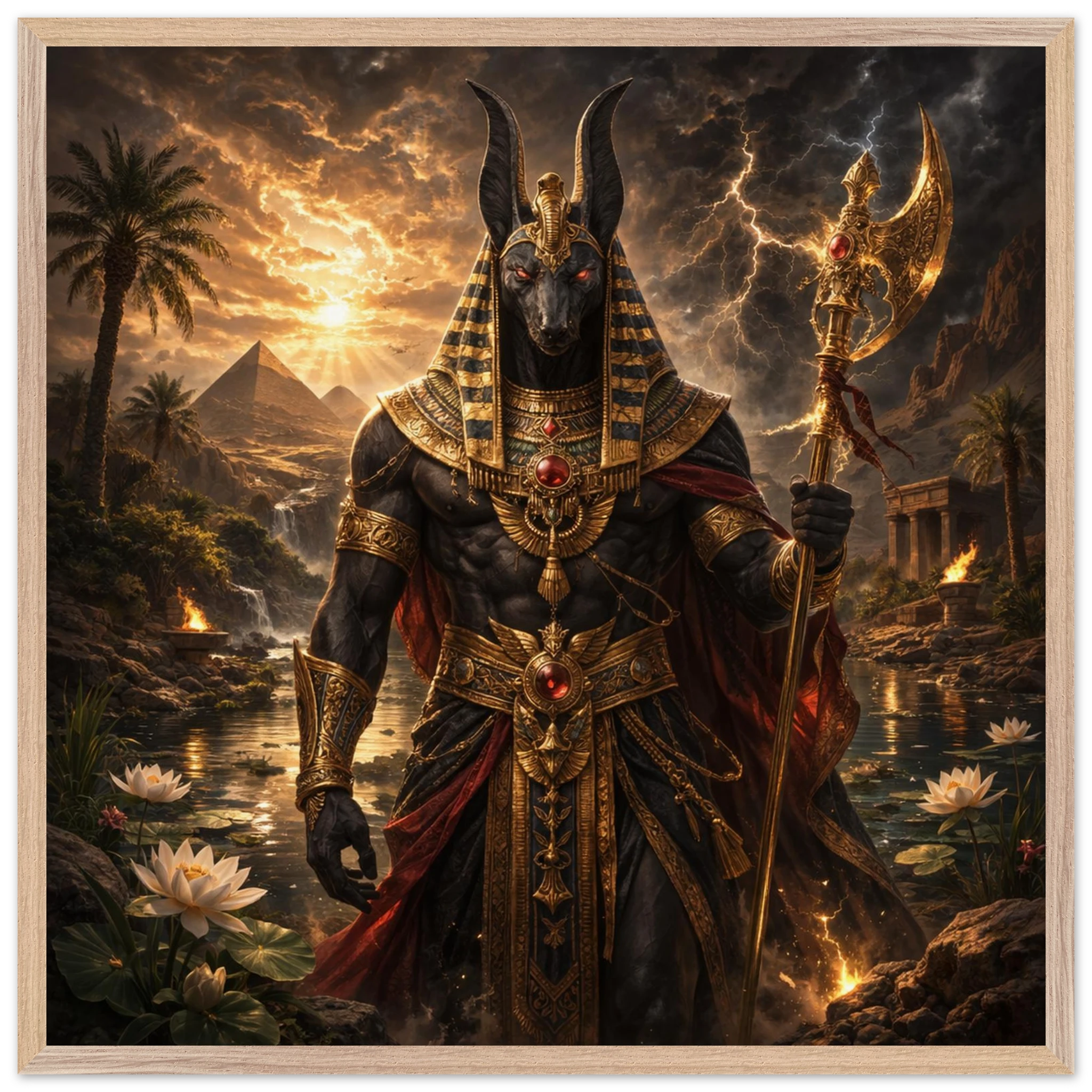 Seth – Mythologie Fine Art Print mit Rahmen | babasan