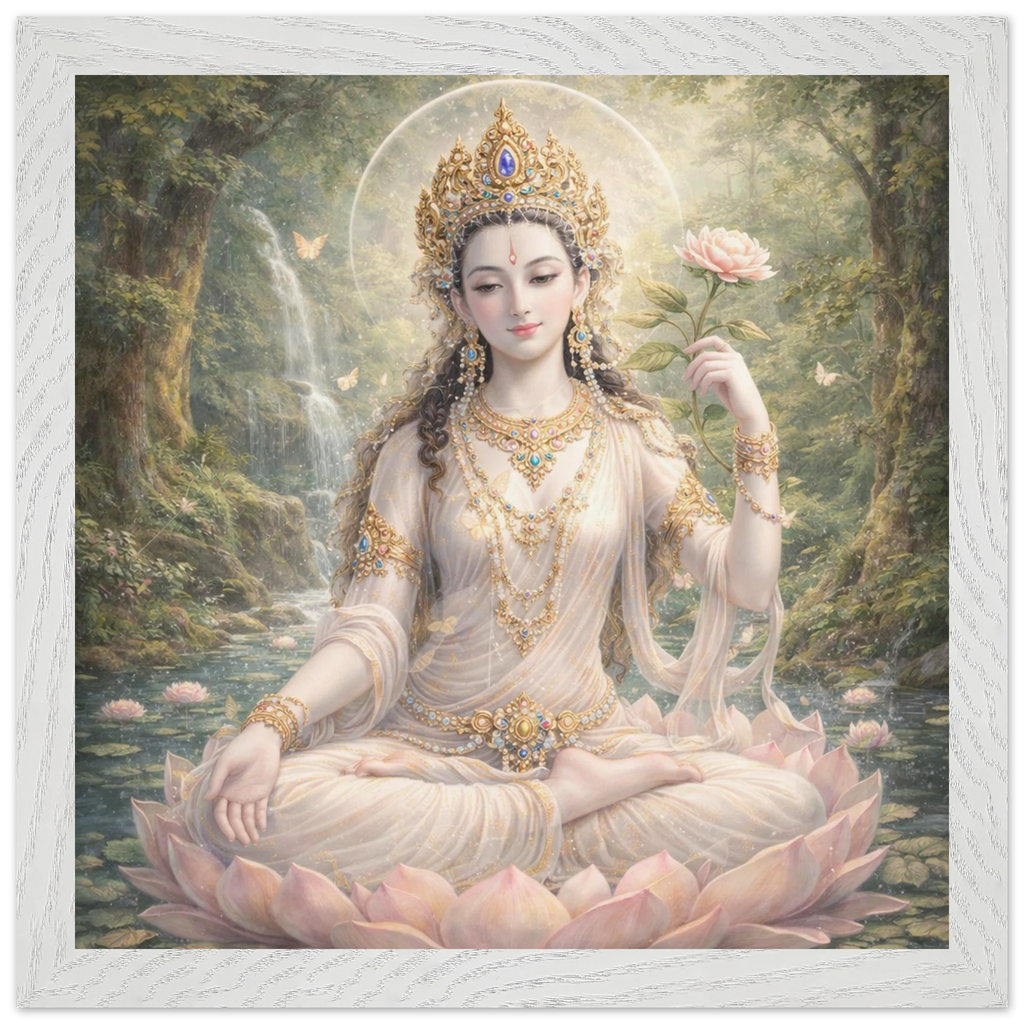Weisse Tara – Mythologie Fine Art Print mit Rahmen | babasan