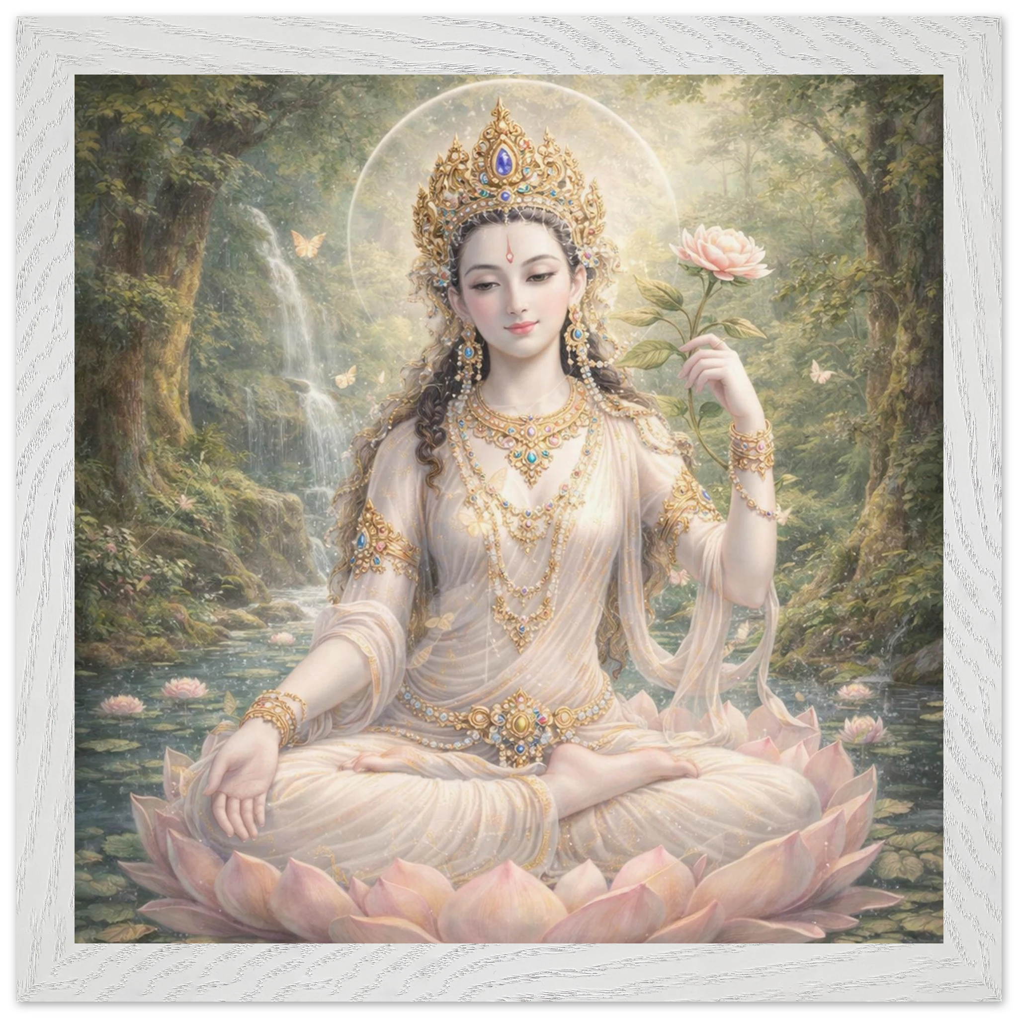 Weisse Tara – Mythologie Fine Art Print mit Rahmen | babasan