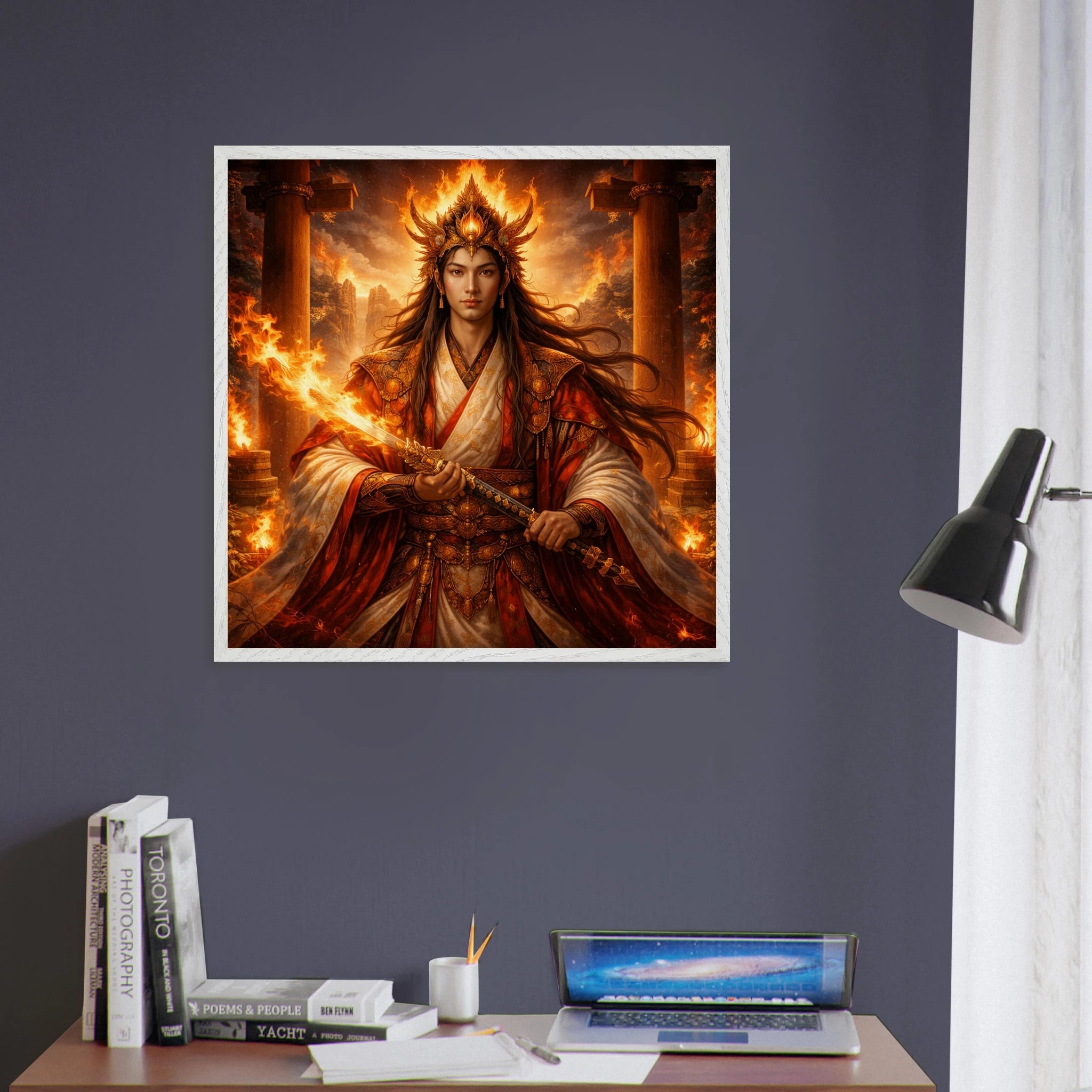 Kagutsuchi – Mythologie Fine Art Print mit Rahmen | babasan