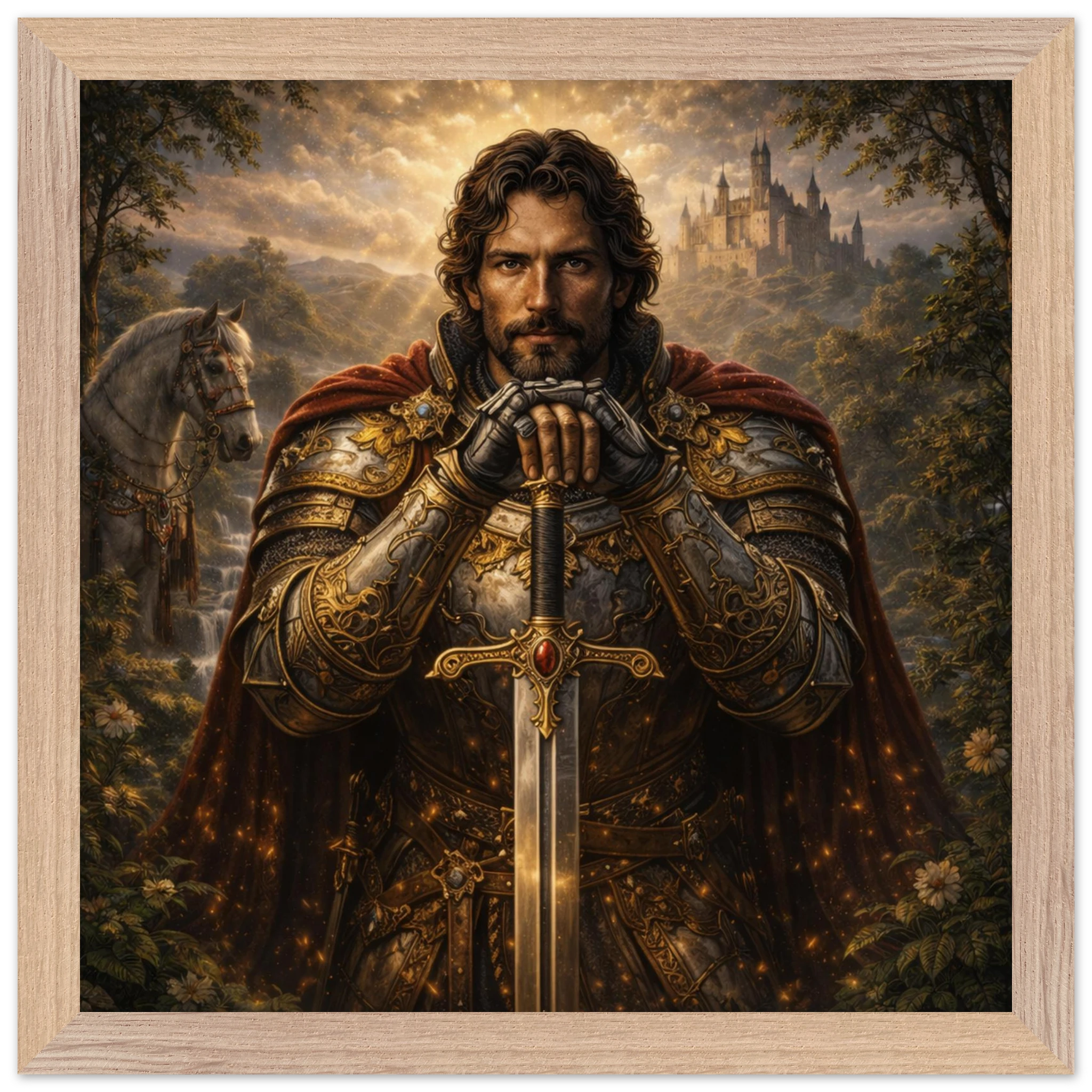 Lancelot – Mythologie Fine Art Print mit Rahmen | babasan